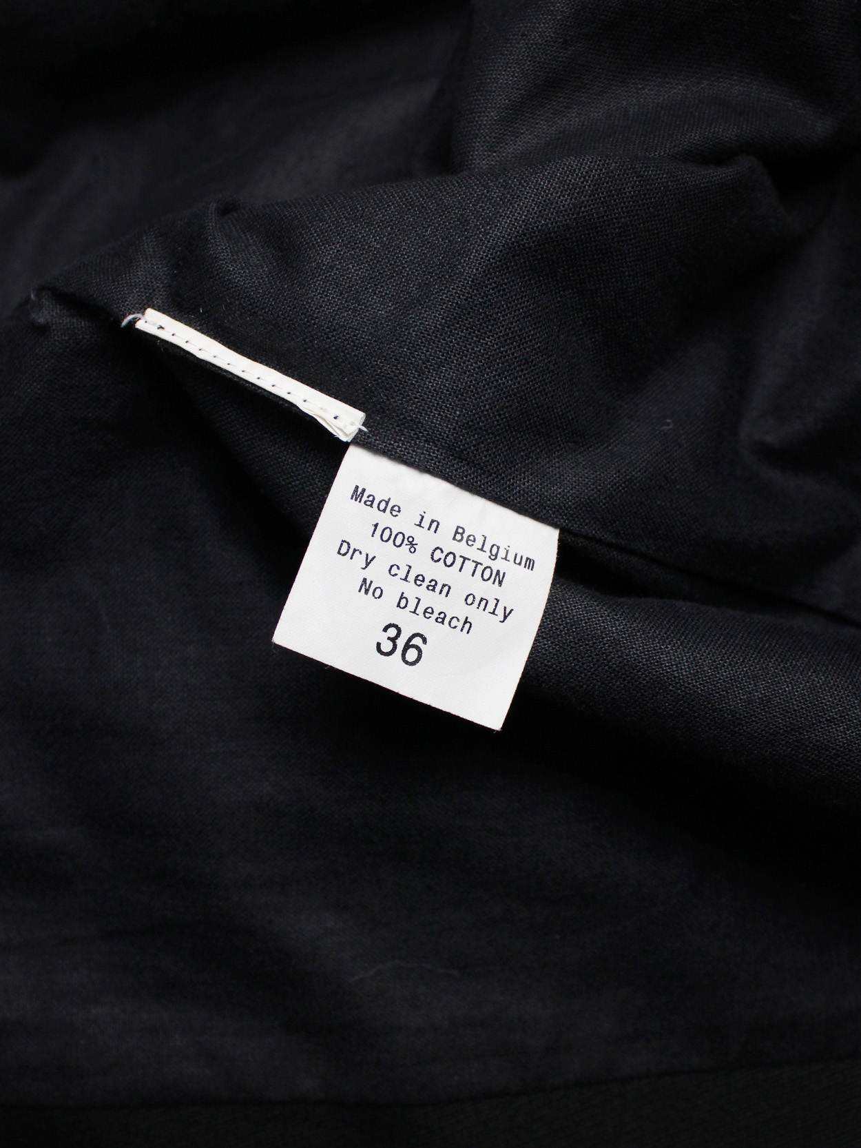 A.F. Vandevorst black jacket with removable velcro cross — spring 
