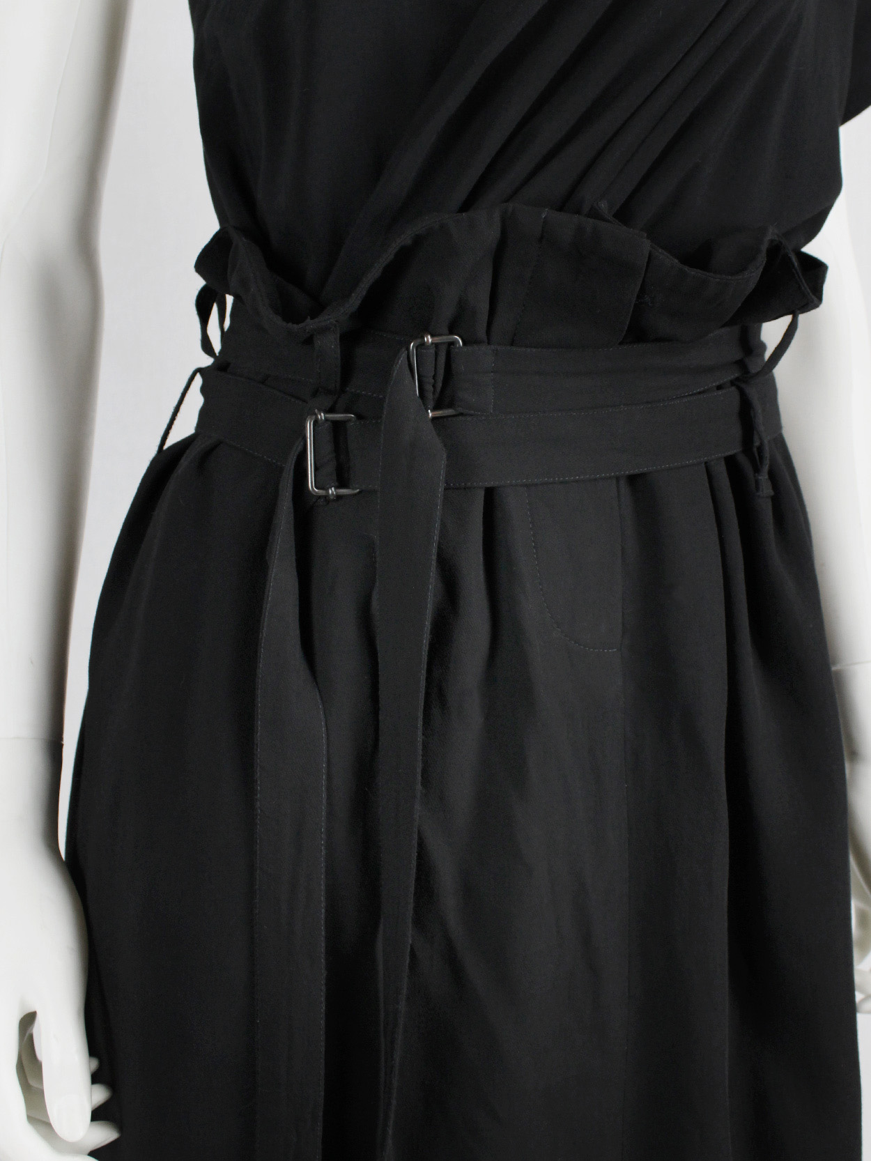 Ann Demeulemeester black skirt with two belt straps — spring Ann Demeulemeester black skirt with two belt straps — spring