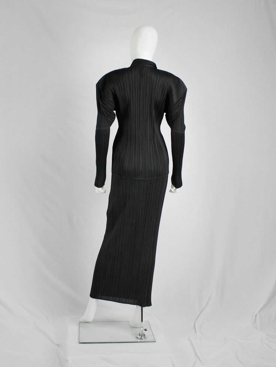 vaniitas Issey Miyake Pleats Please black pleated maxi skirt9115