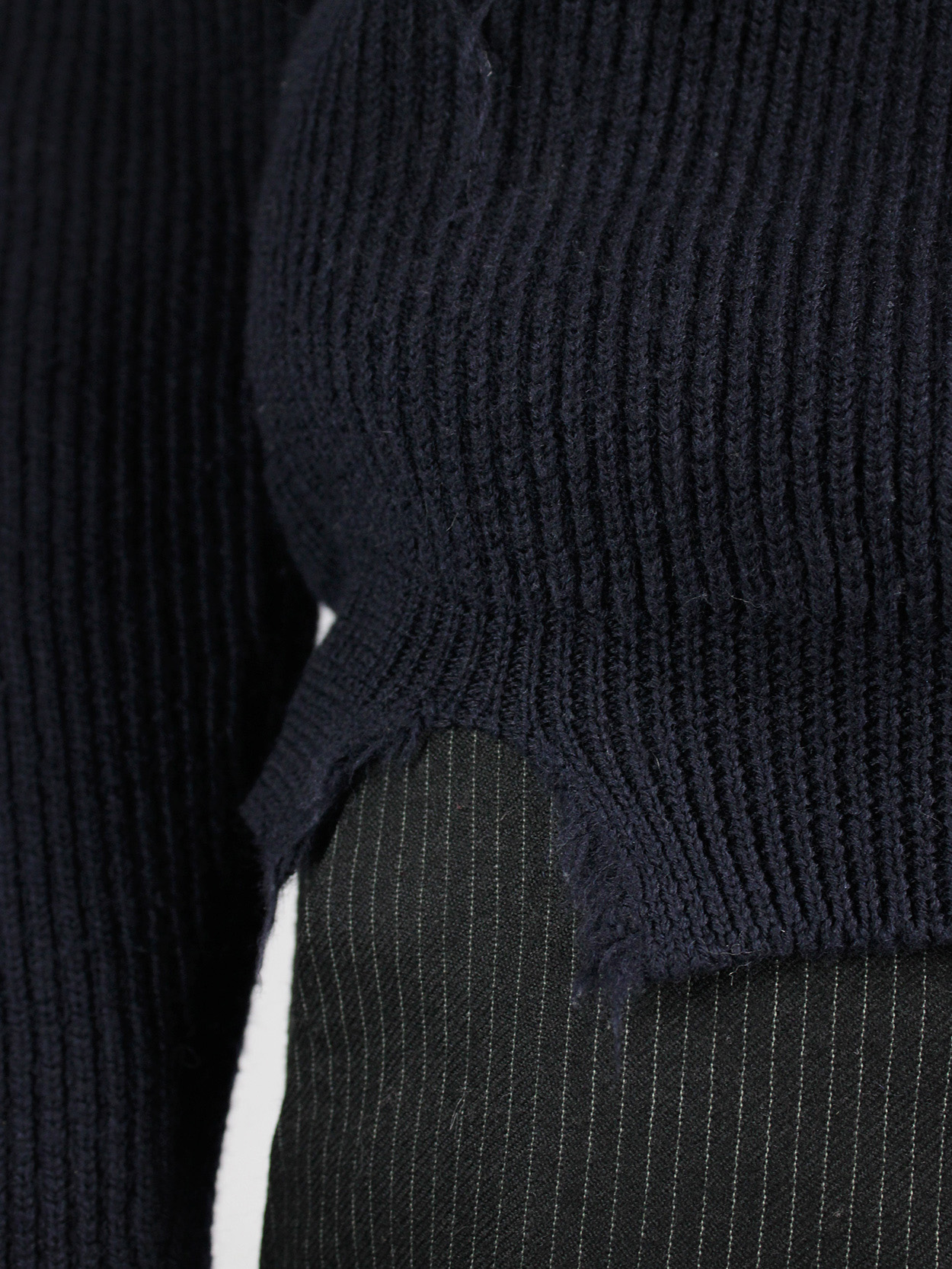 Maison Martin Margiela blue destroyed jumper with holes Maison Martin Margiela blue destroyed jumper with holes
