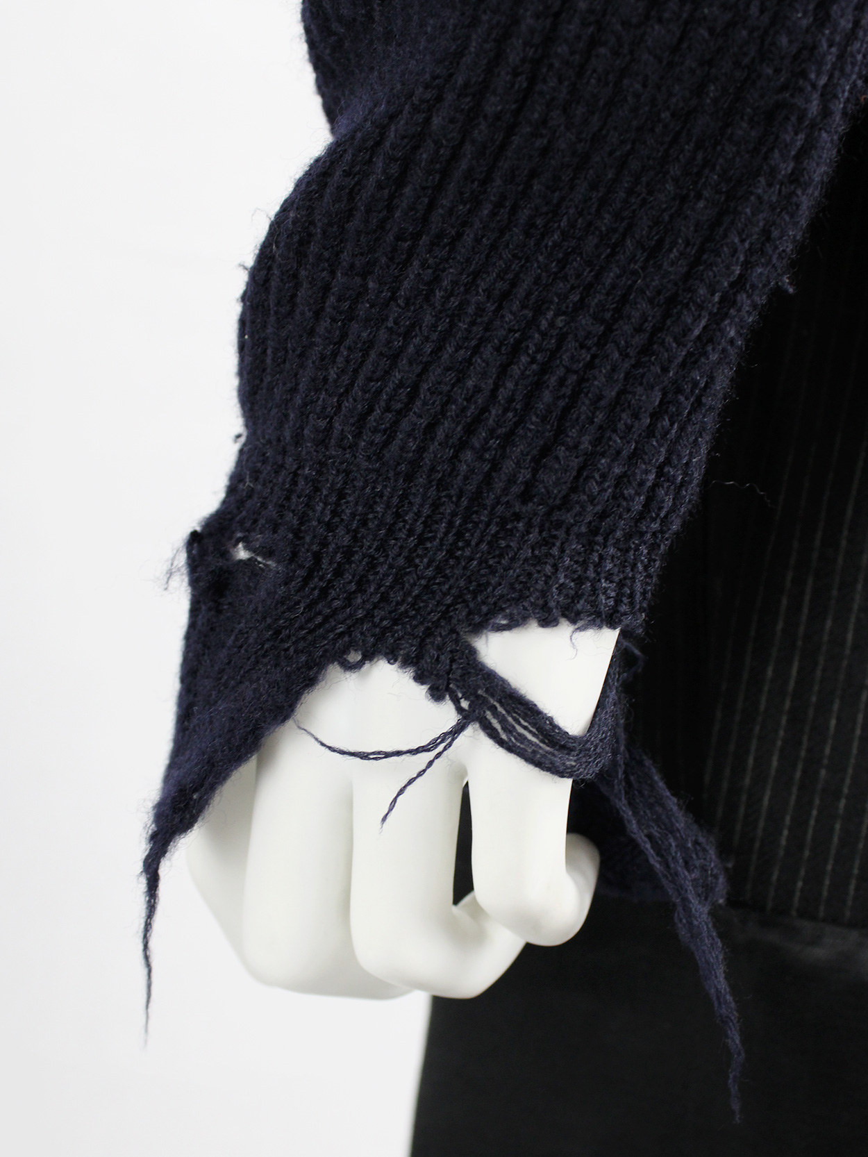 Maison Martin Margiela blue destroyed jumper with holes Maison Martin Margiela blue destroyed jumper with holes
