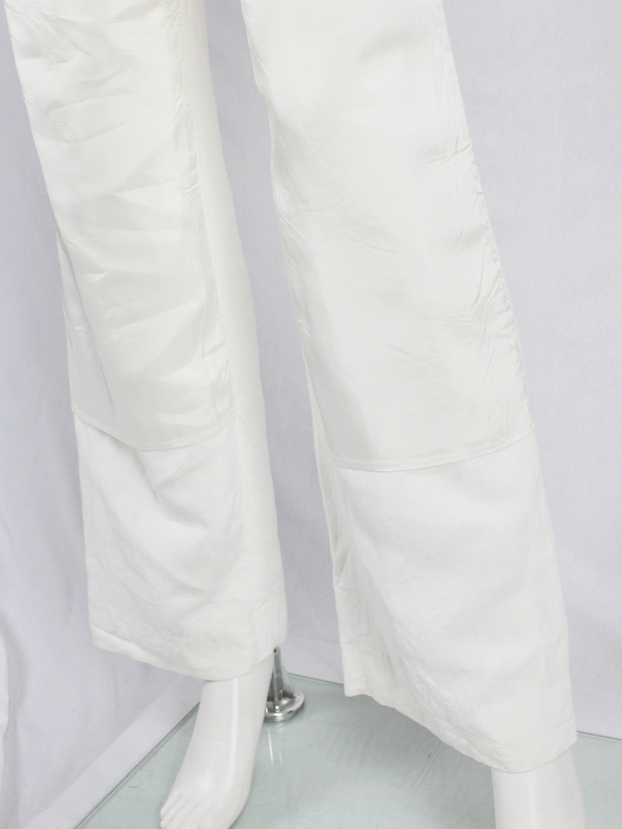 Maison Martin Margiela white inside-out trousers with exterior 