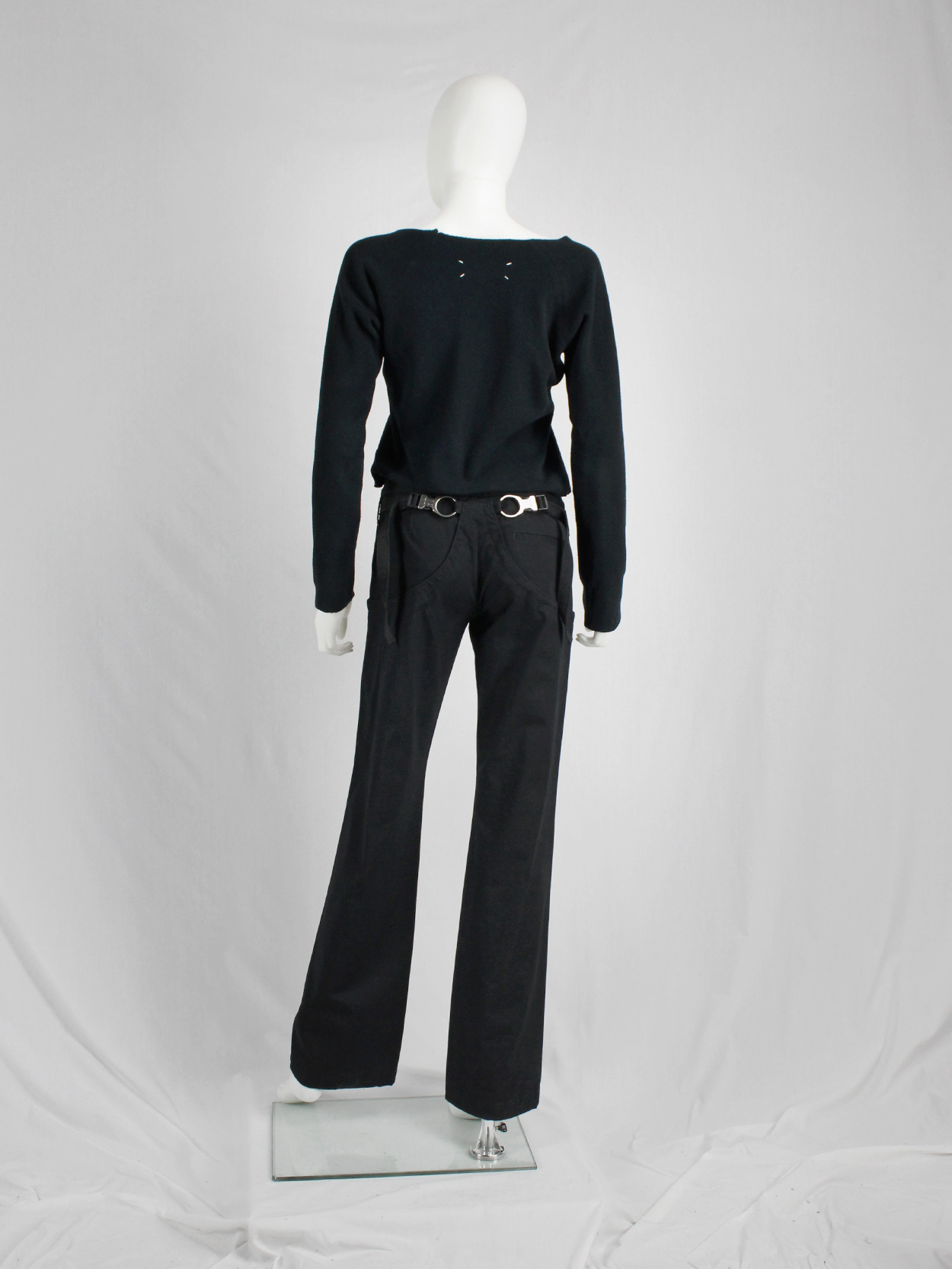 パンツ 90s Dirk Bikkembergs Cotton Pants Dirk Bikkembergs dark blue trousers with integrated denim