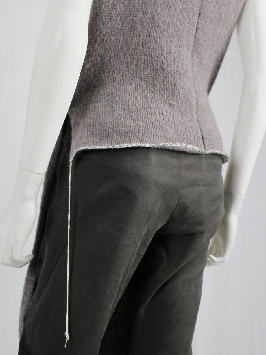 Maison Martin Margiela brown destroyed knit top with holes — fall