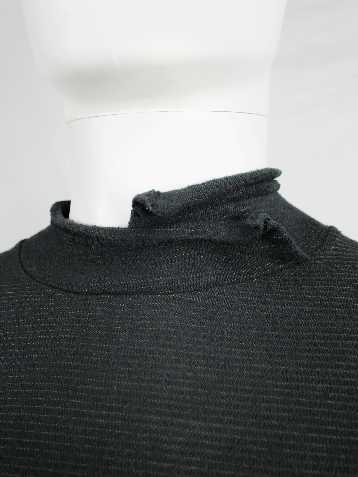 Y's for men black jumper with deconstructed neckline Y's for men black jumper with deconstructed neckline