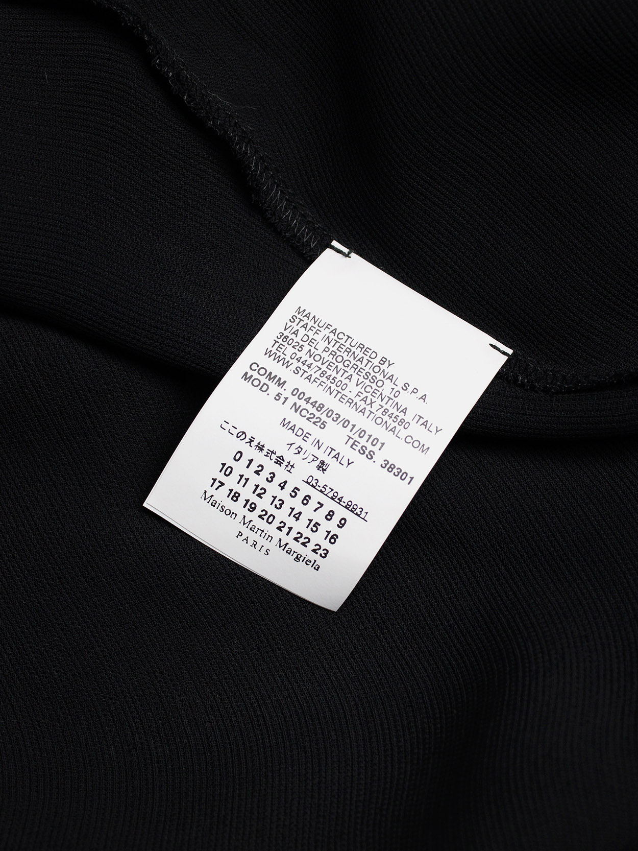 Maison Martin Margiela 1 black draped top twisted over itself