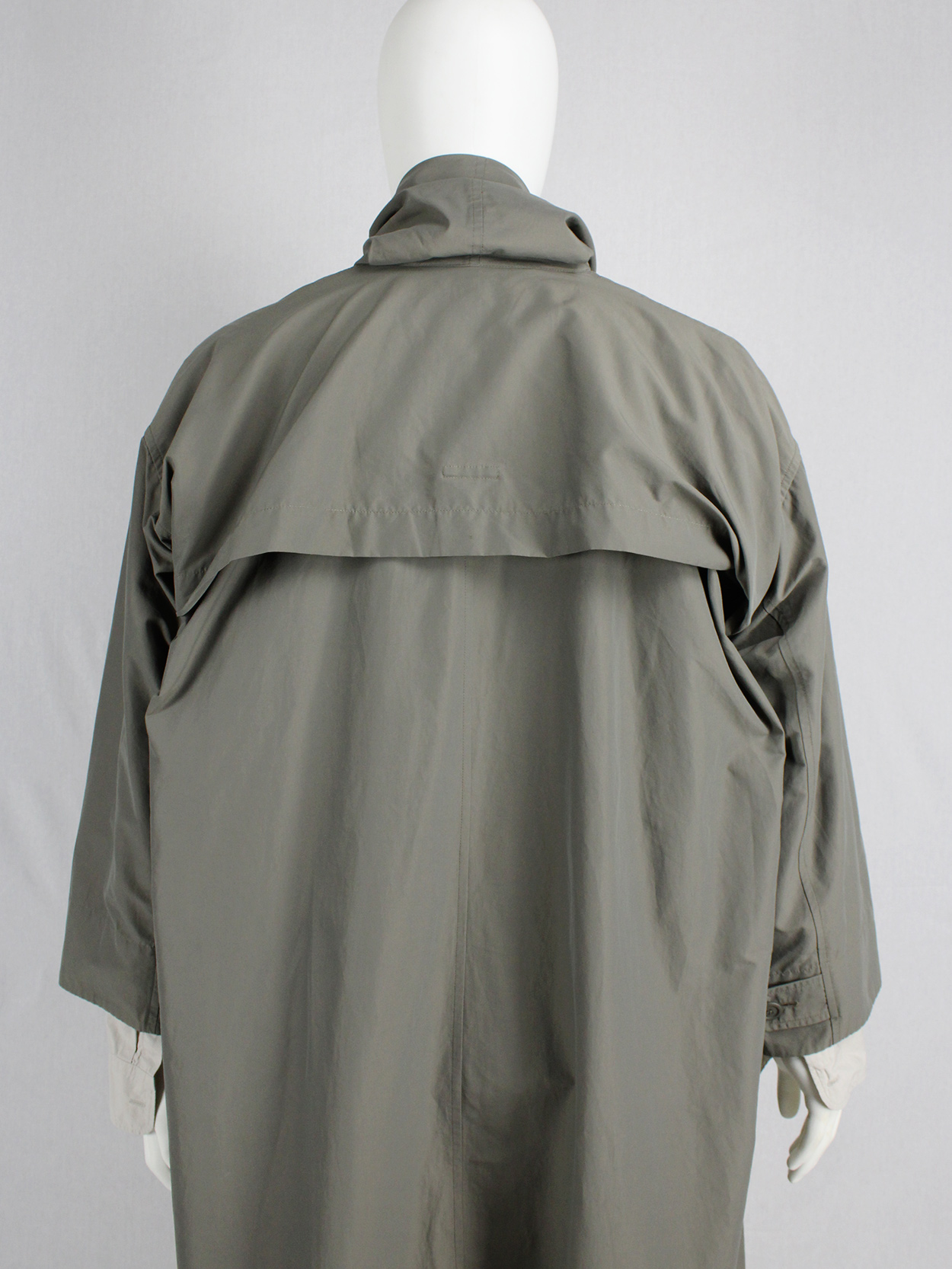 Issey Miyake Windcoat khaki oversized parka — 1980's