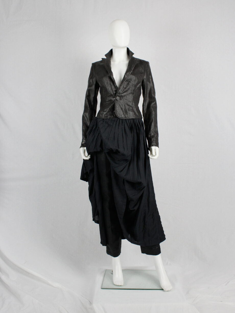 Dirk Bikkembergs brown coated blazer with open belted back