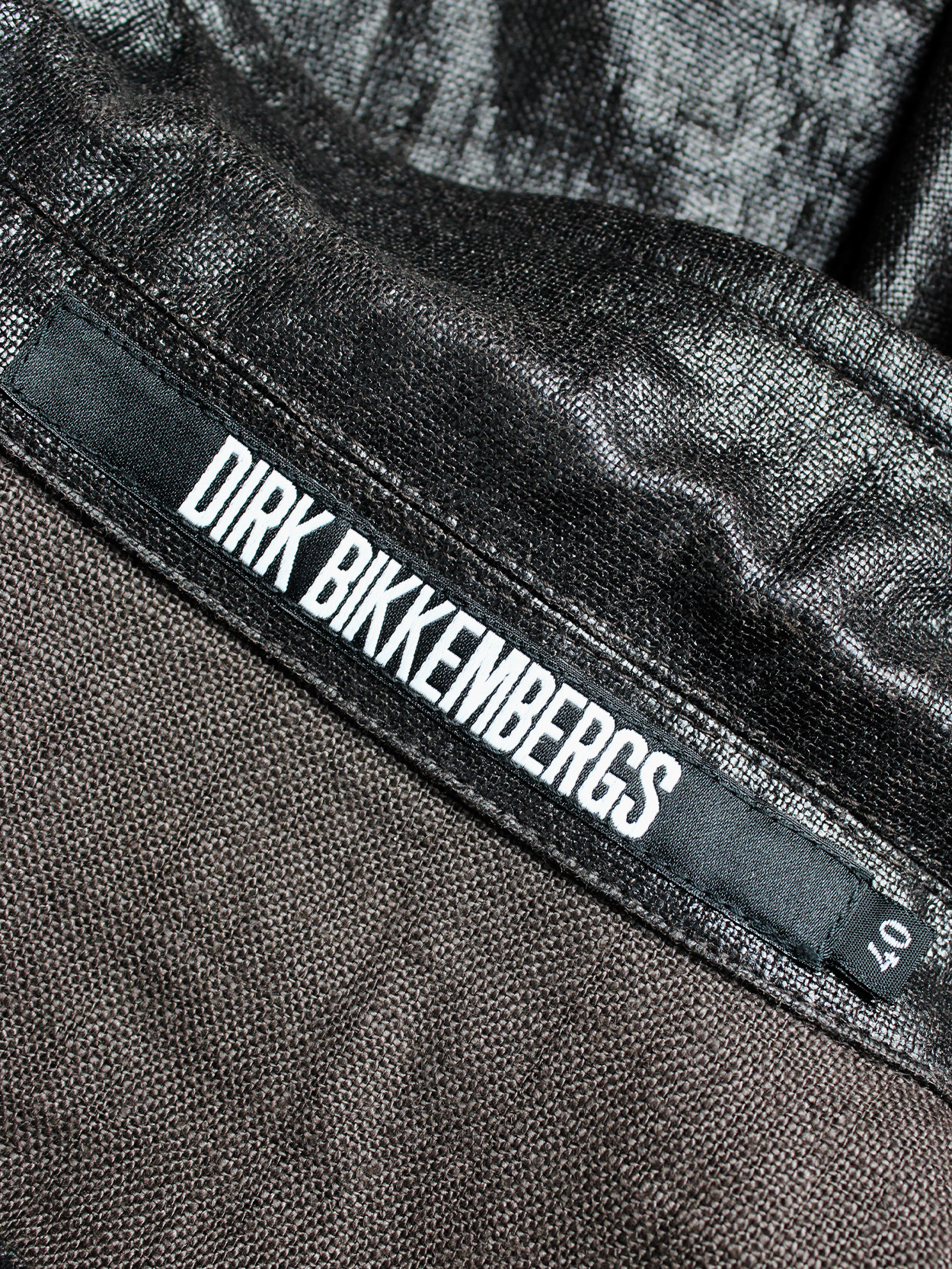 Dirk Bikkembergs brown coated blazer with open belted back 