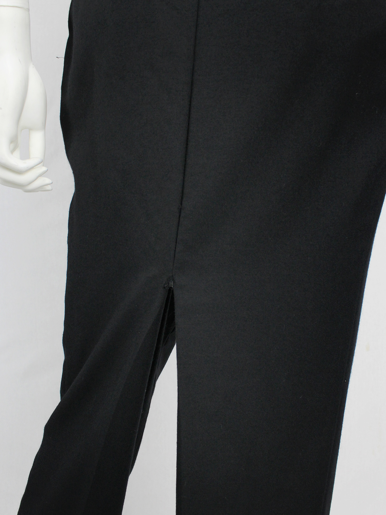 Junya Watanabe black pleated harem trousers with suspenders — fall