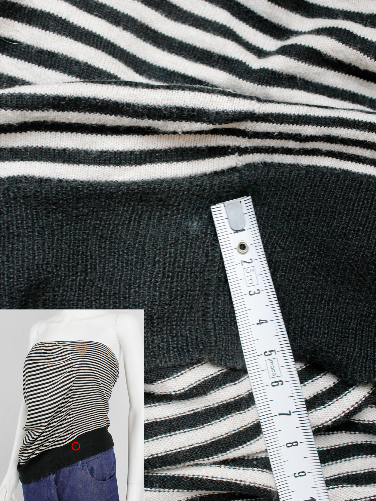 Maison Martin Margiela striped tube top stretched out on one Maison Martin Margiela striped tube top stretched out on one