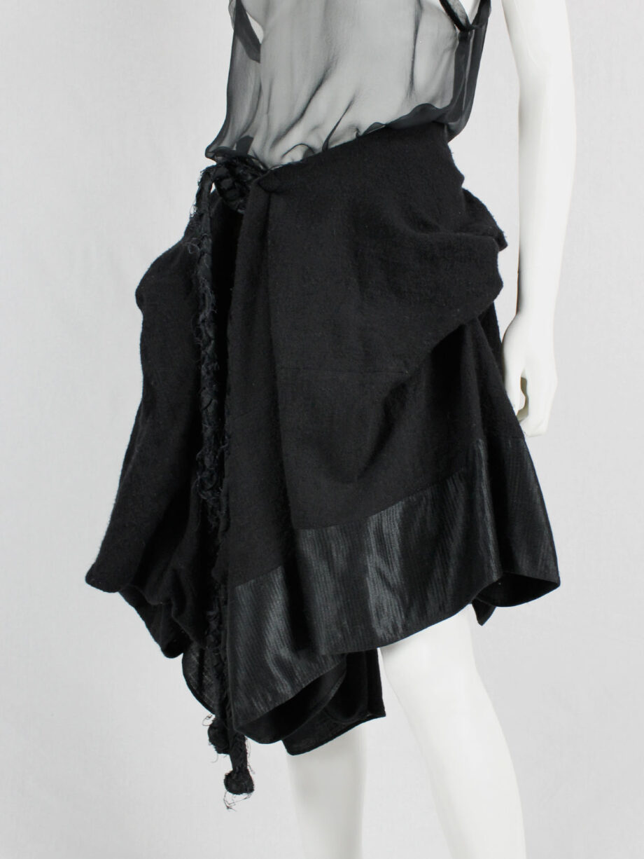 Ann Demeulemeester black heavily gathered skirt with oversized