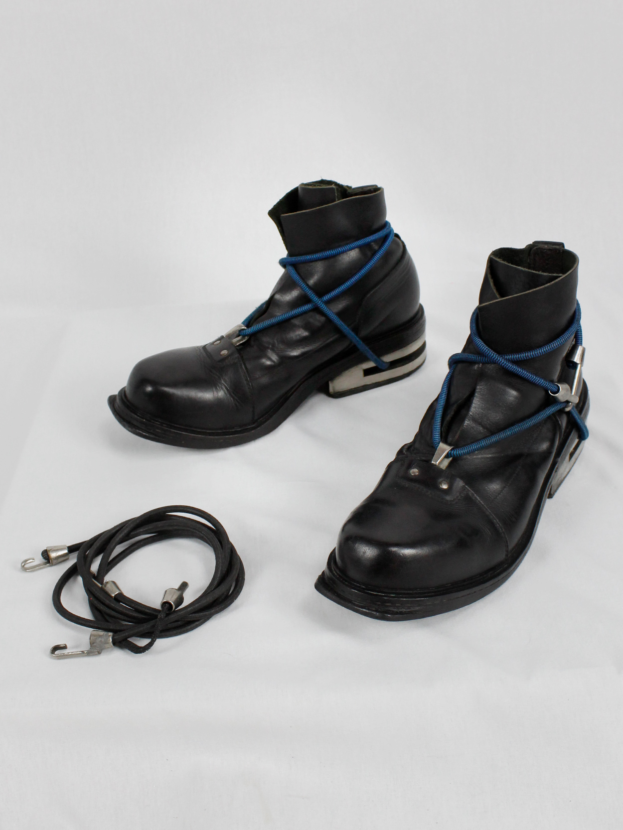 Dirk Bikkembergs black mountaineering boots with metal heel Dirk Bikkembergs black mountaineering boots with metal heel
