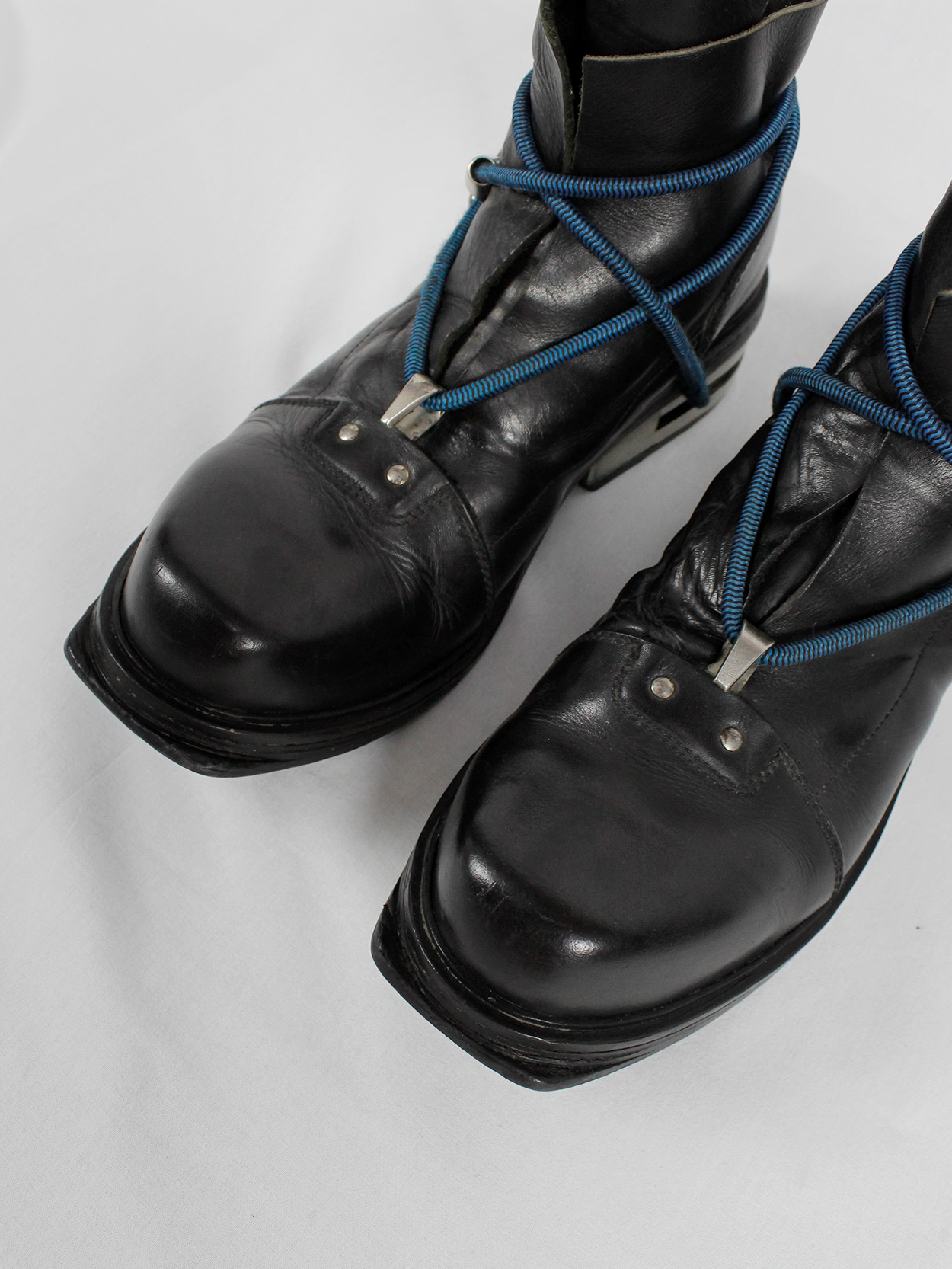 Dirk Bikkembergs black mountaineering boots with metal heel Dirk Bikkembergs black mountaineering boots with metal heel