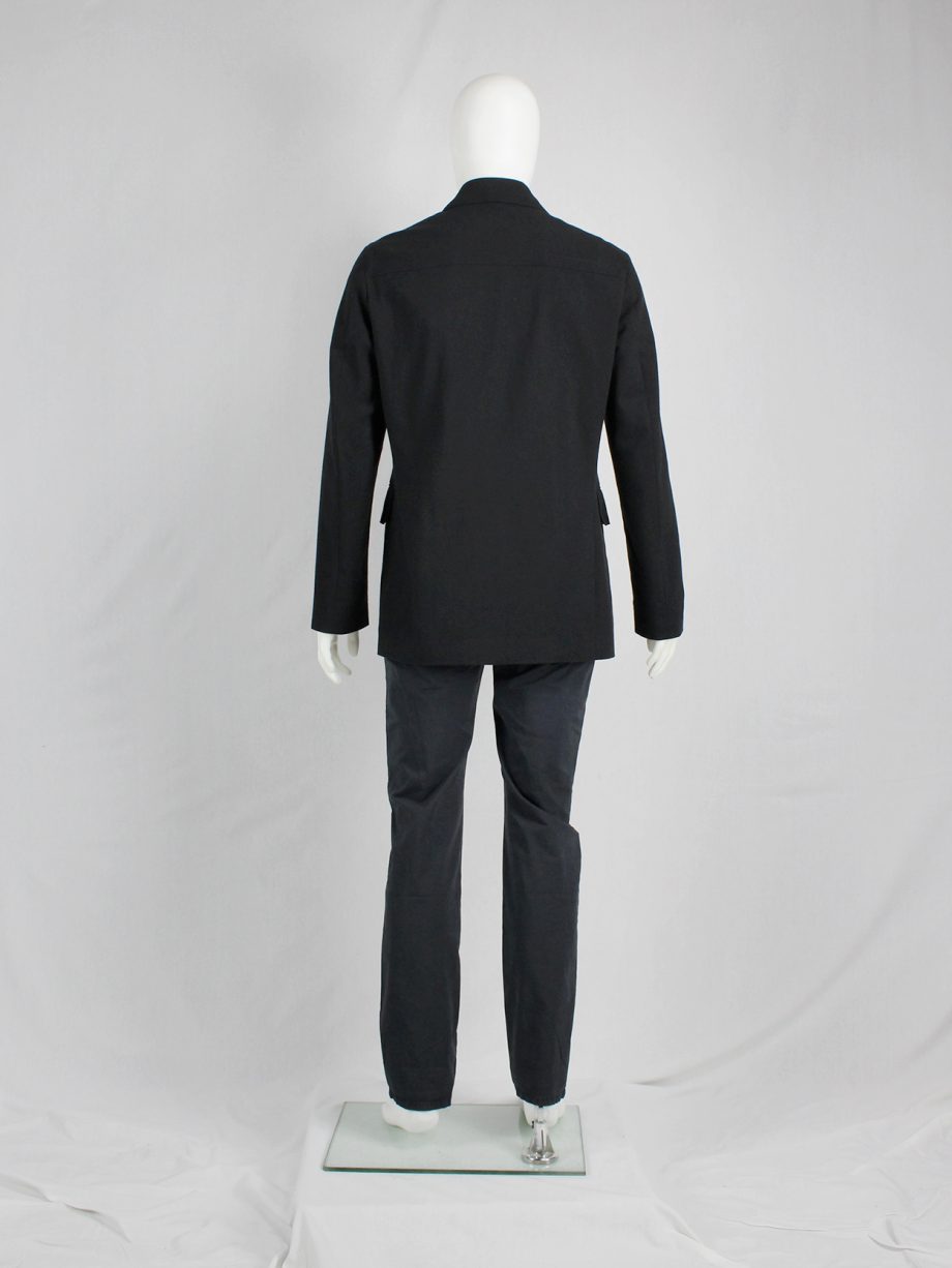 ジャケット・アウター DIRK BIKKEMBERGS Coat Dirk Bikkembergs dark blue coat with curved zippers — fall