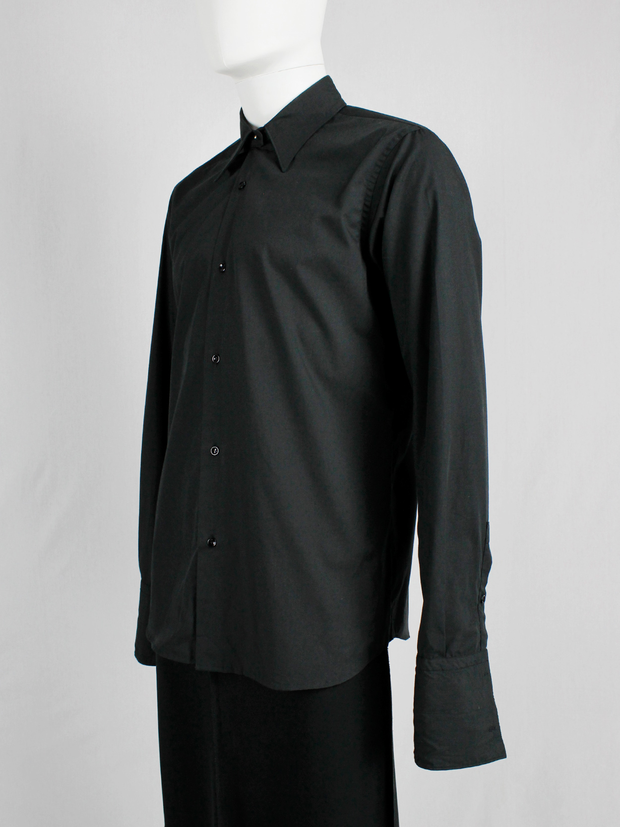 Maison Martin Margiela black shirt with detacheable collar — fall 