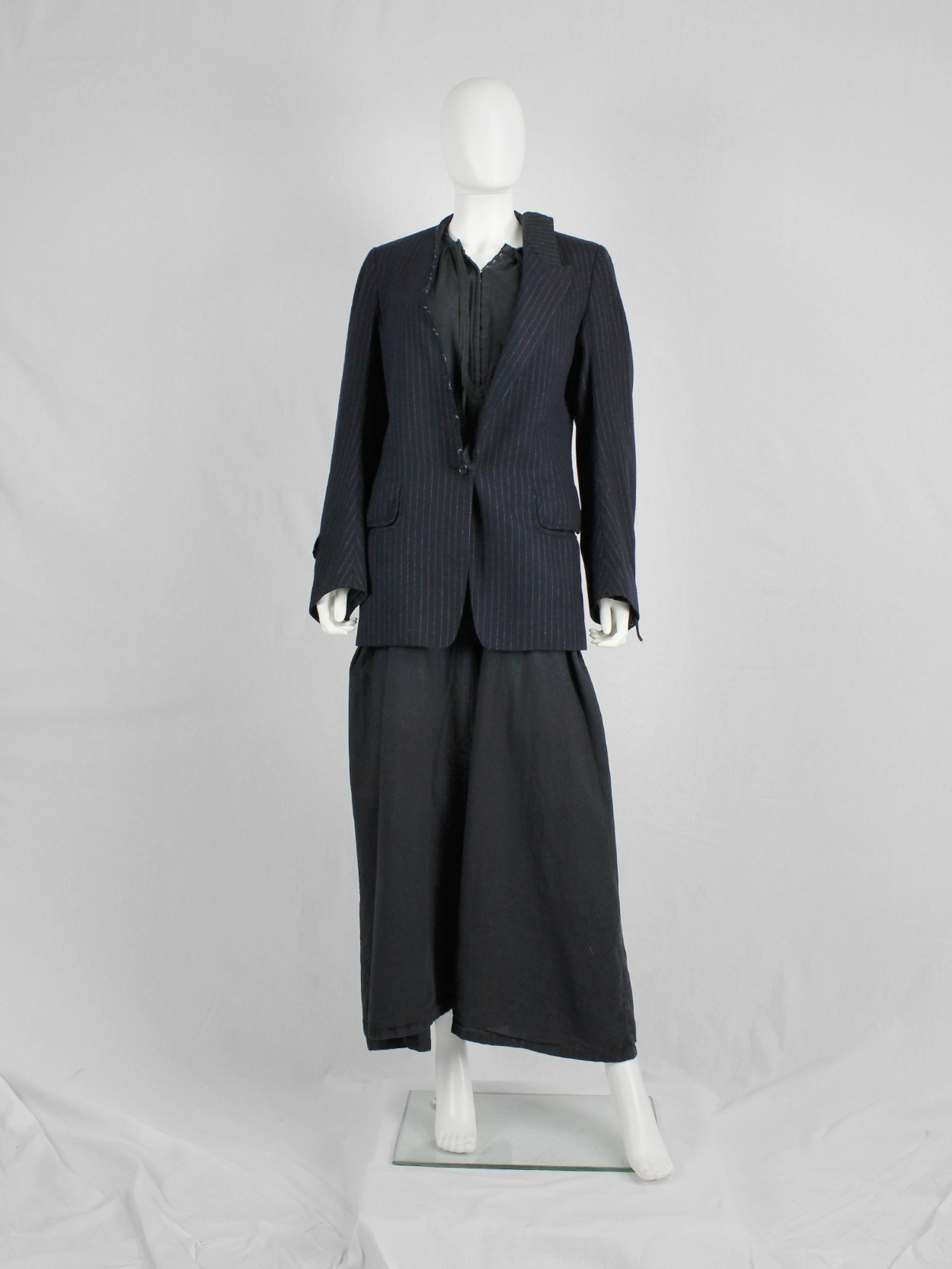 Maison Martin Margiela pinstripe blazer with detached lapel and