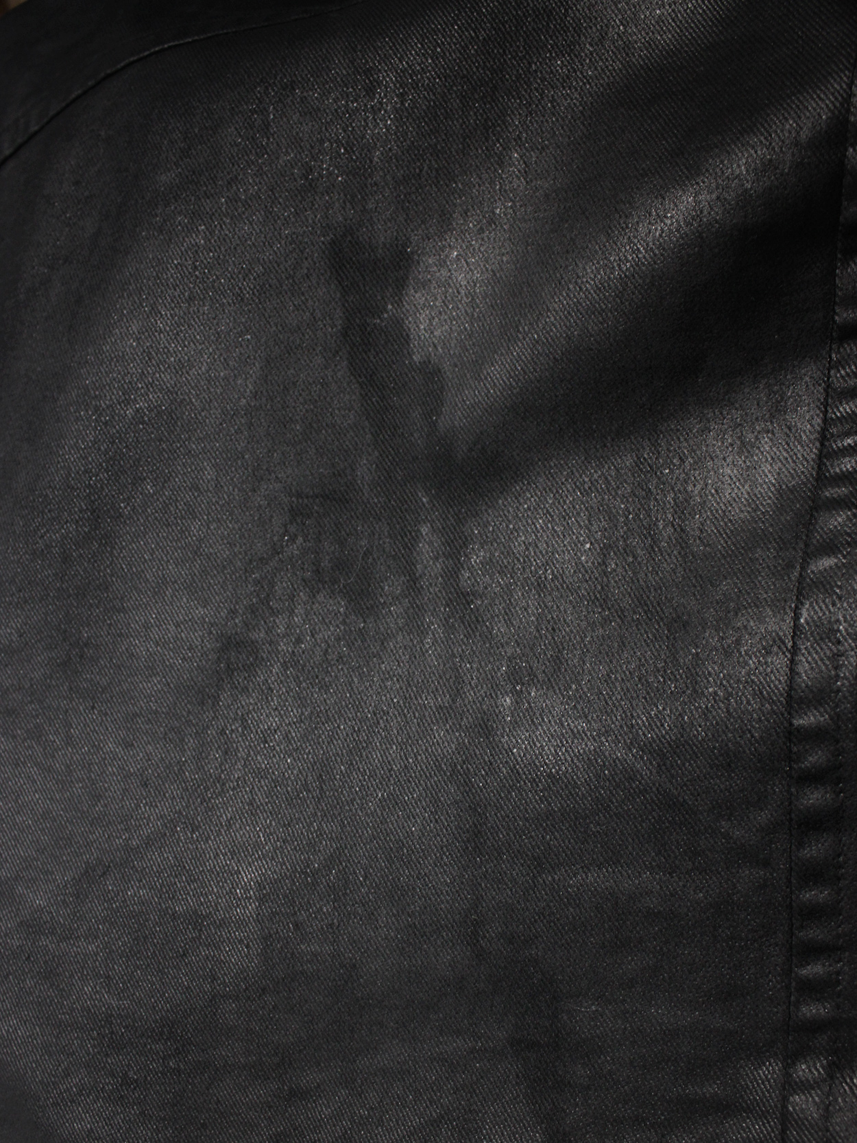 Maison Martin Margiela 6 black coated denim jacket — spring 1997 