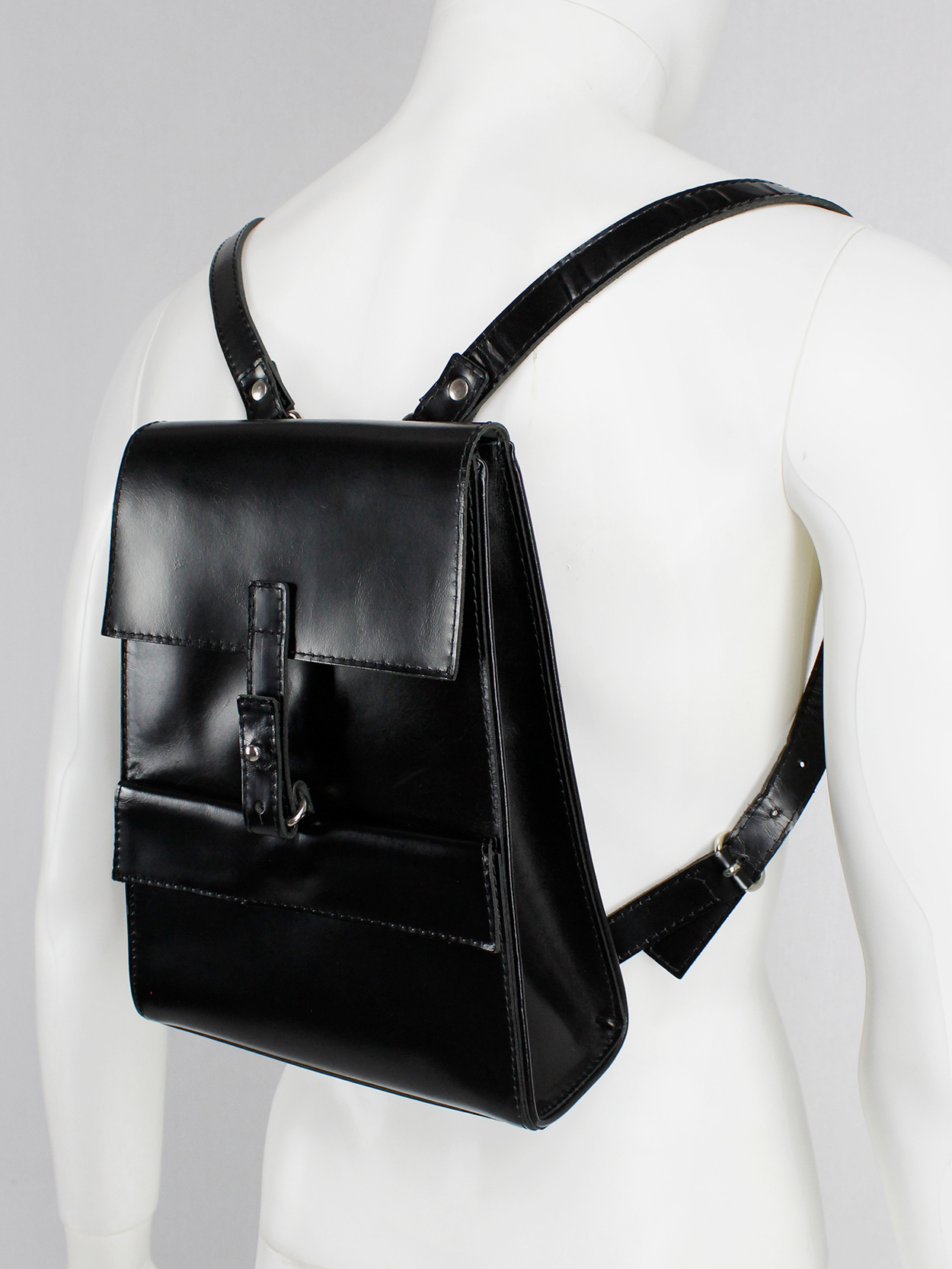 Y's Yohji Yamamoto black leather backpack - VANIITAS vintage