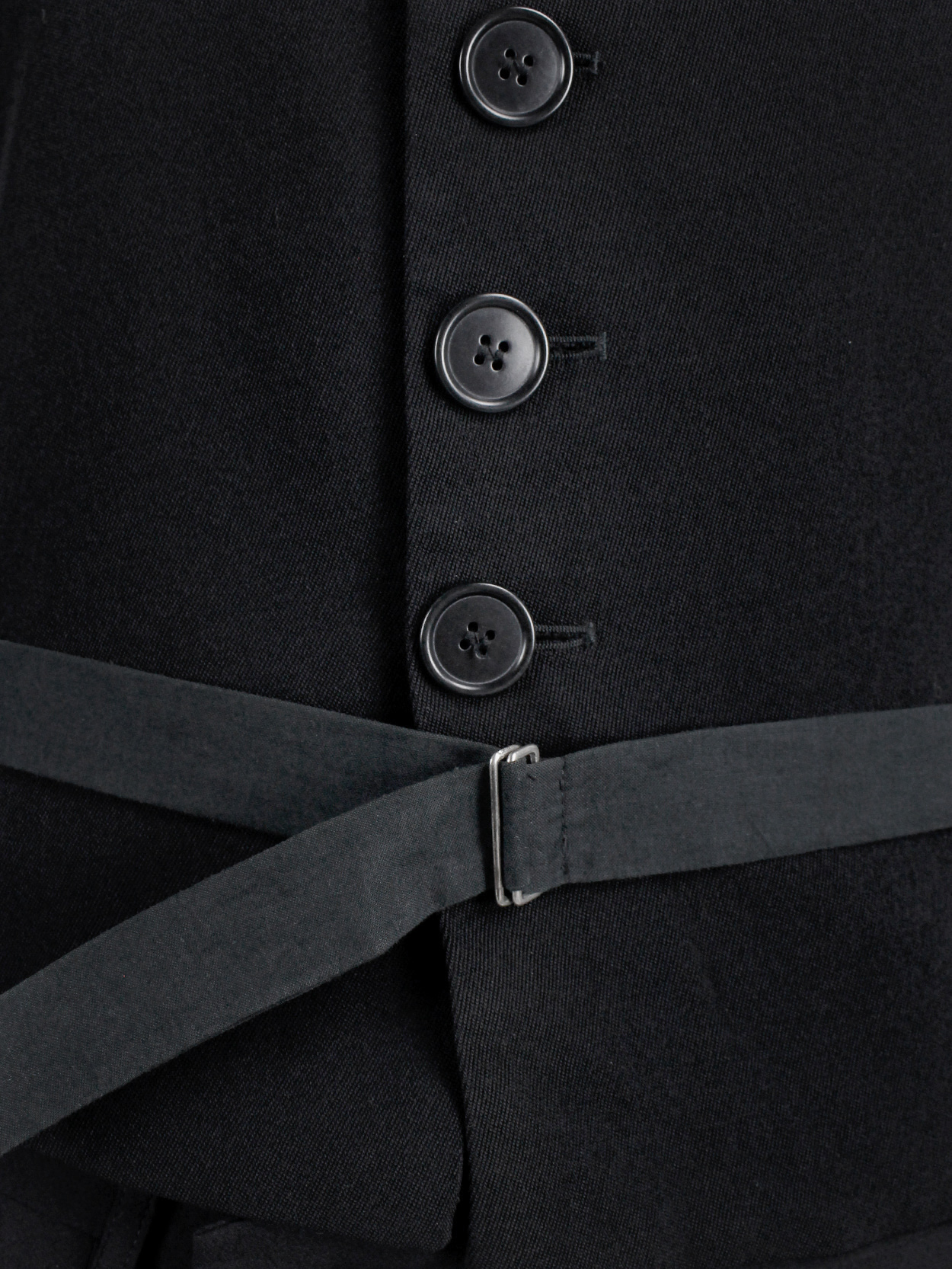 Dirk Bikkembergs black belted waistcoat with slit back — early 
