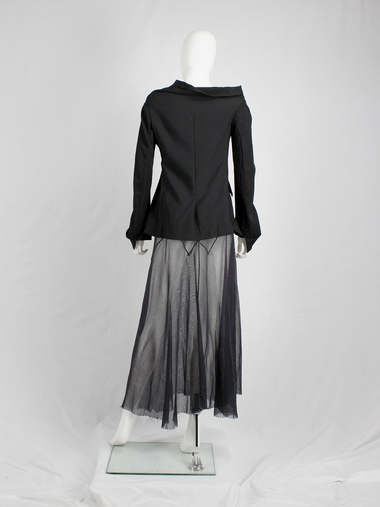 激レア　gimmick coat off shoulder archive 激レア gimmick coat off shoulder archive Yohji Yamamoto black off