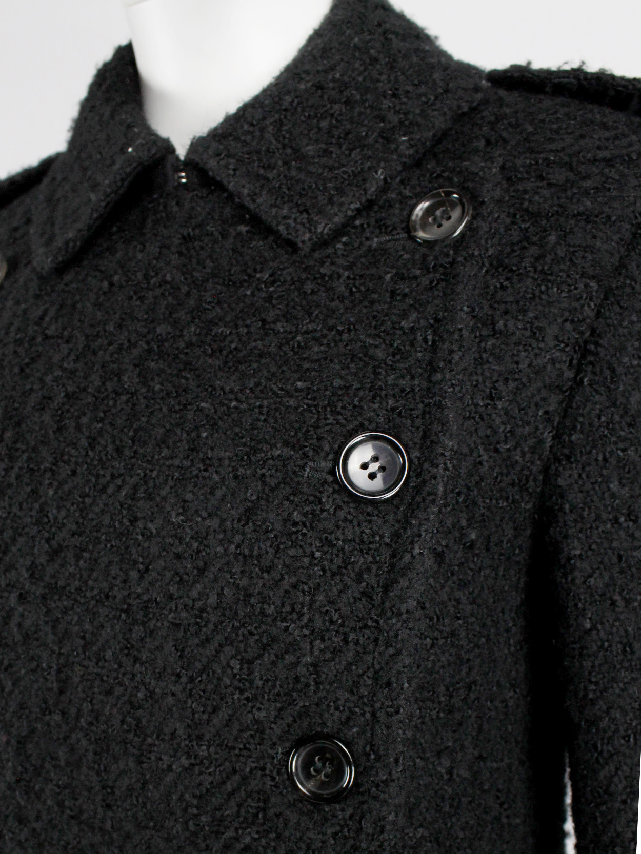 Comme des Garçons tricot black double breasted military-style coat 