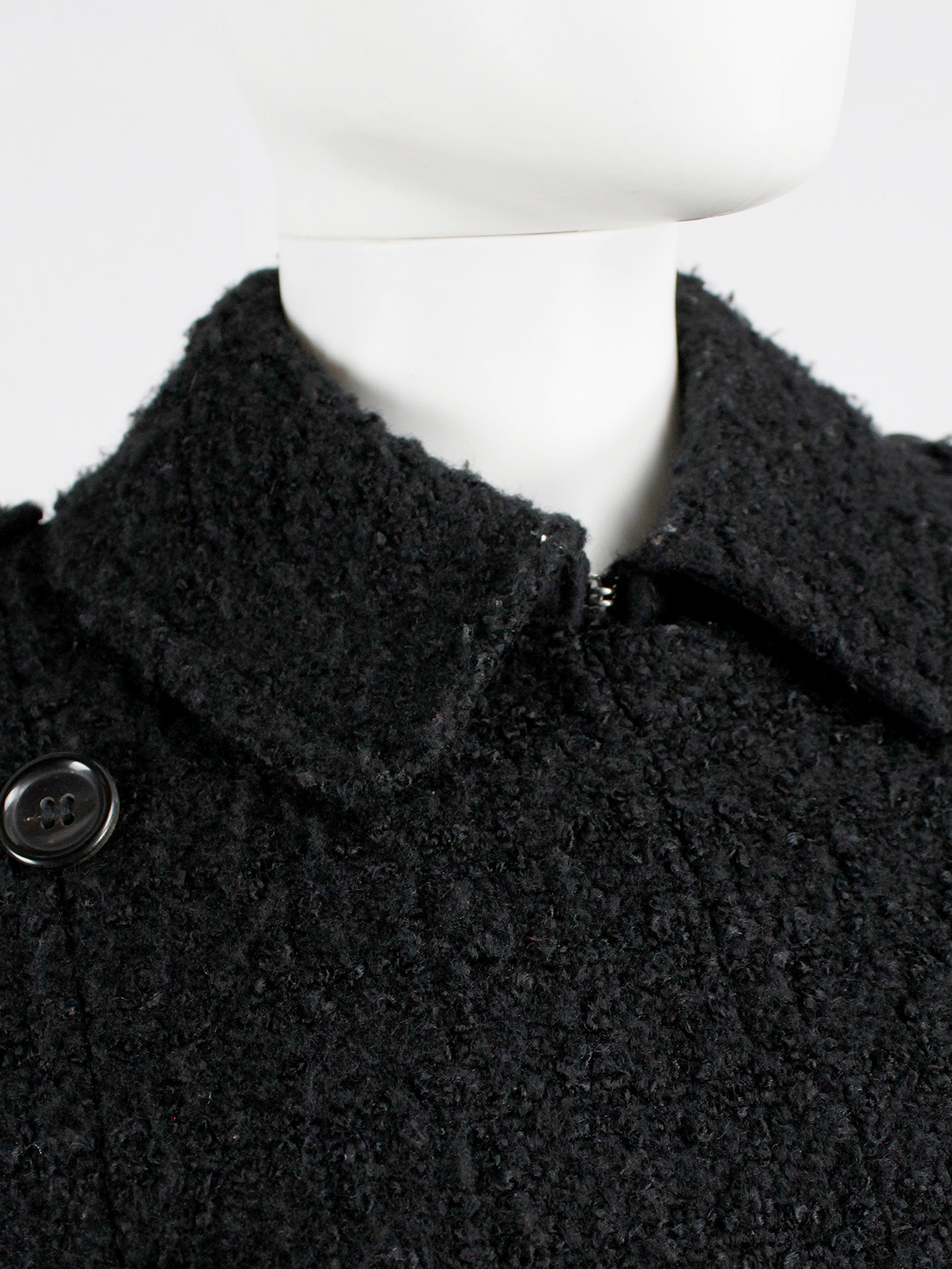 Comme des Garçons tricot black double breasted military-style coat 