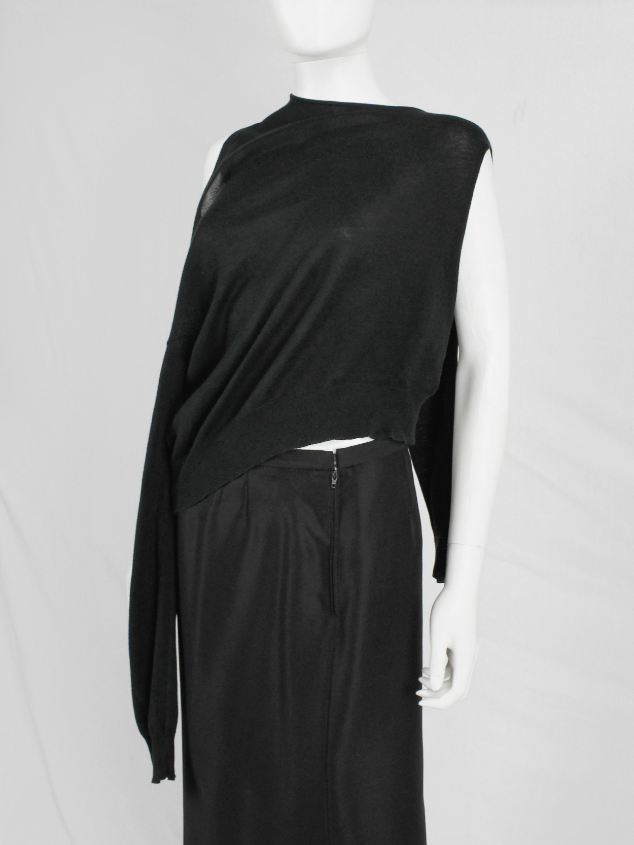 Maison Martin Margiela black longsleeve jumper worn sideways