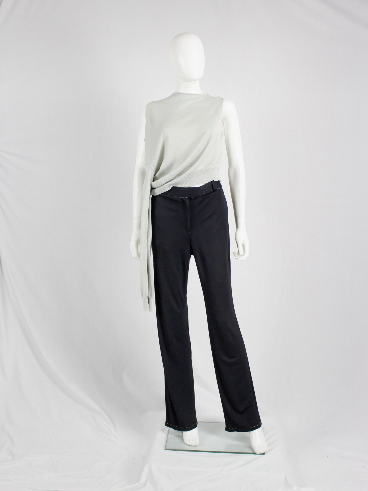 Maison Martin Margiela dark blue trousers with white exposed