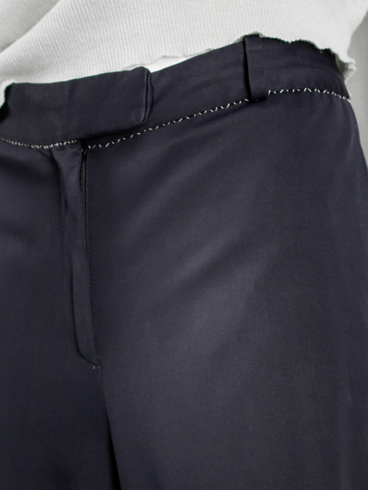 Maison Martin Margiela dark blue trousers with white exposed Maison Martin Margiela dark blue trousers with white exposed