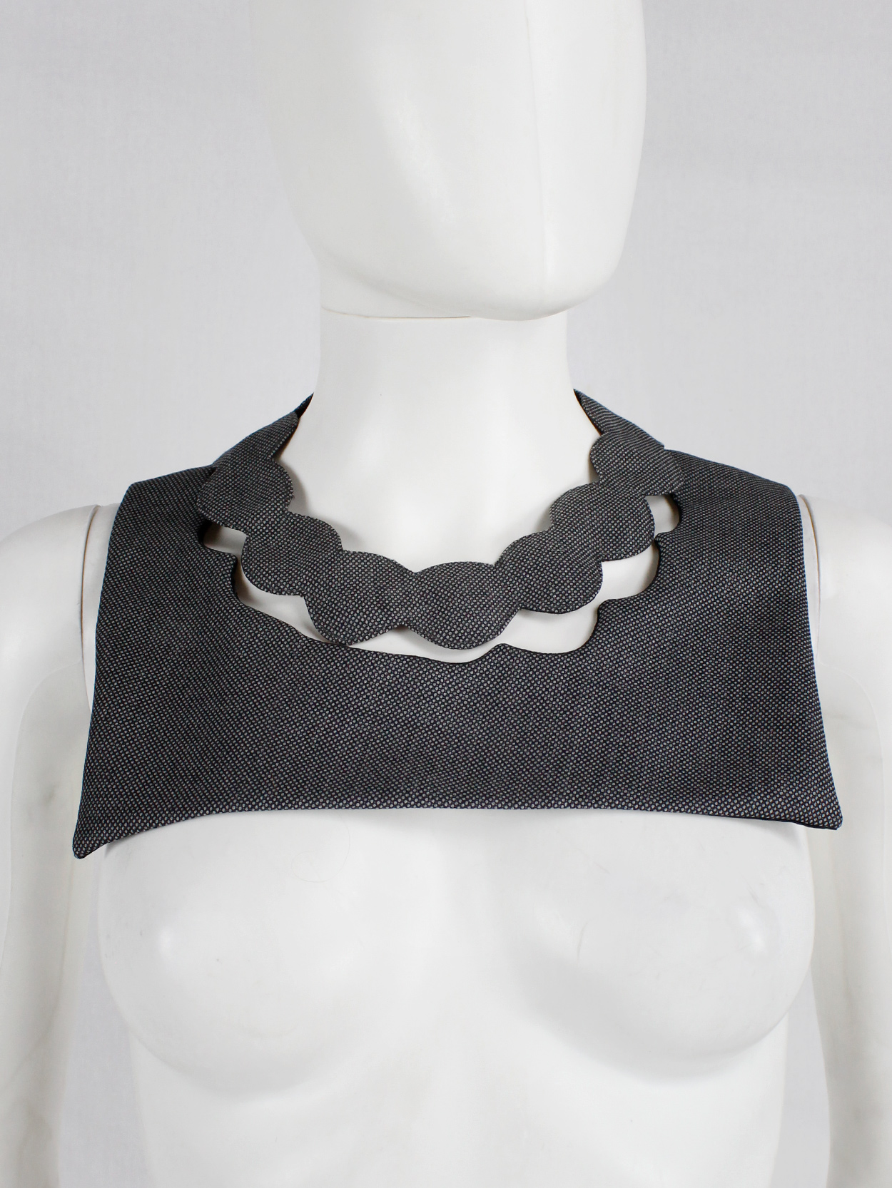 Maison Martin Margiela grey fabric square with cut out pearl
