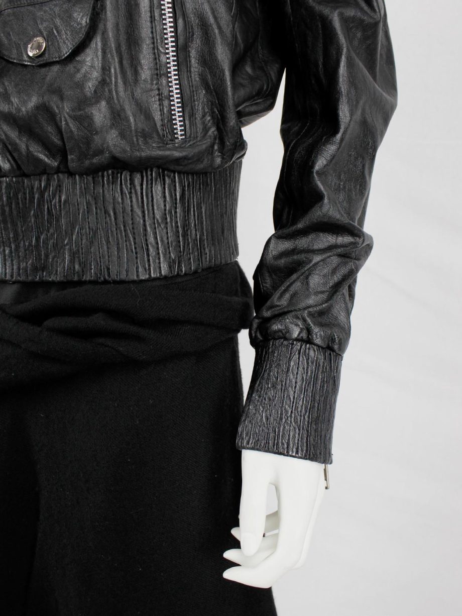 Marjan Pejoski black leather biker jacket with emboidered skull (17)