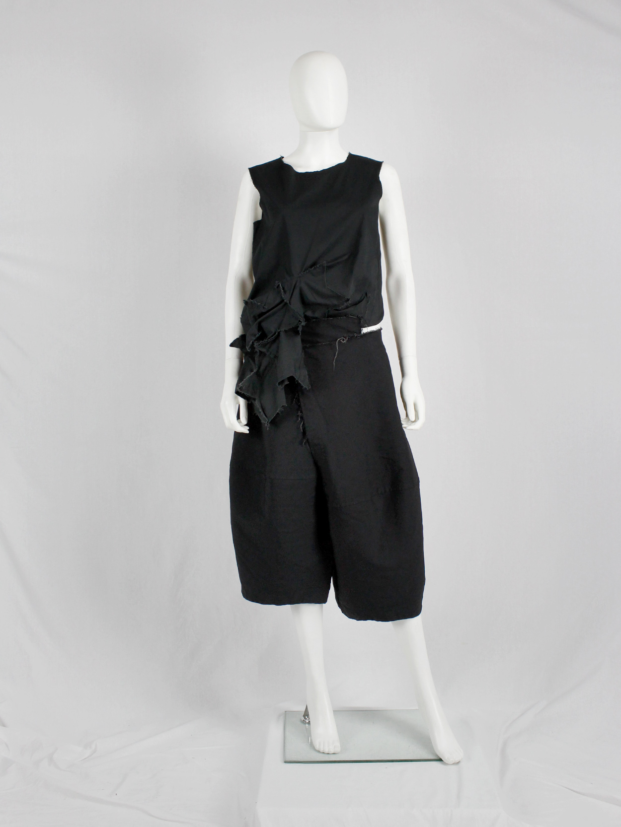 Comme des Garçons dark blue deconstructed trousers with