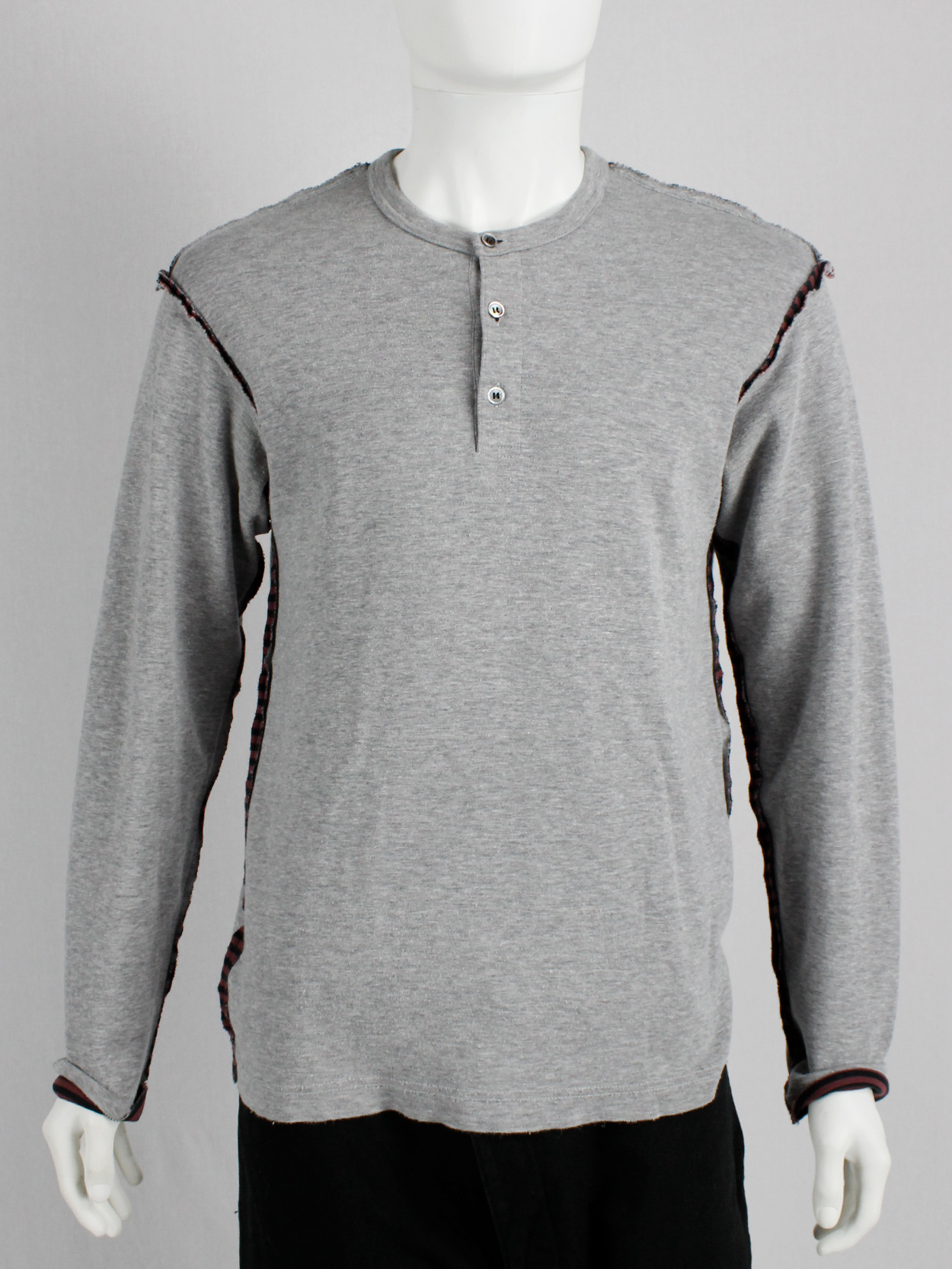 Comme des Garçons Homme grey jumper with inside out seams in 