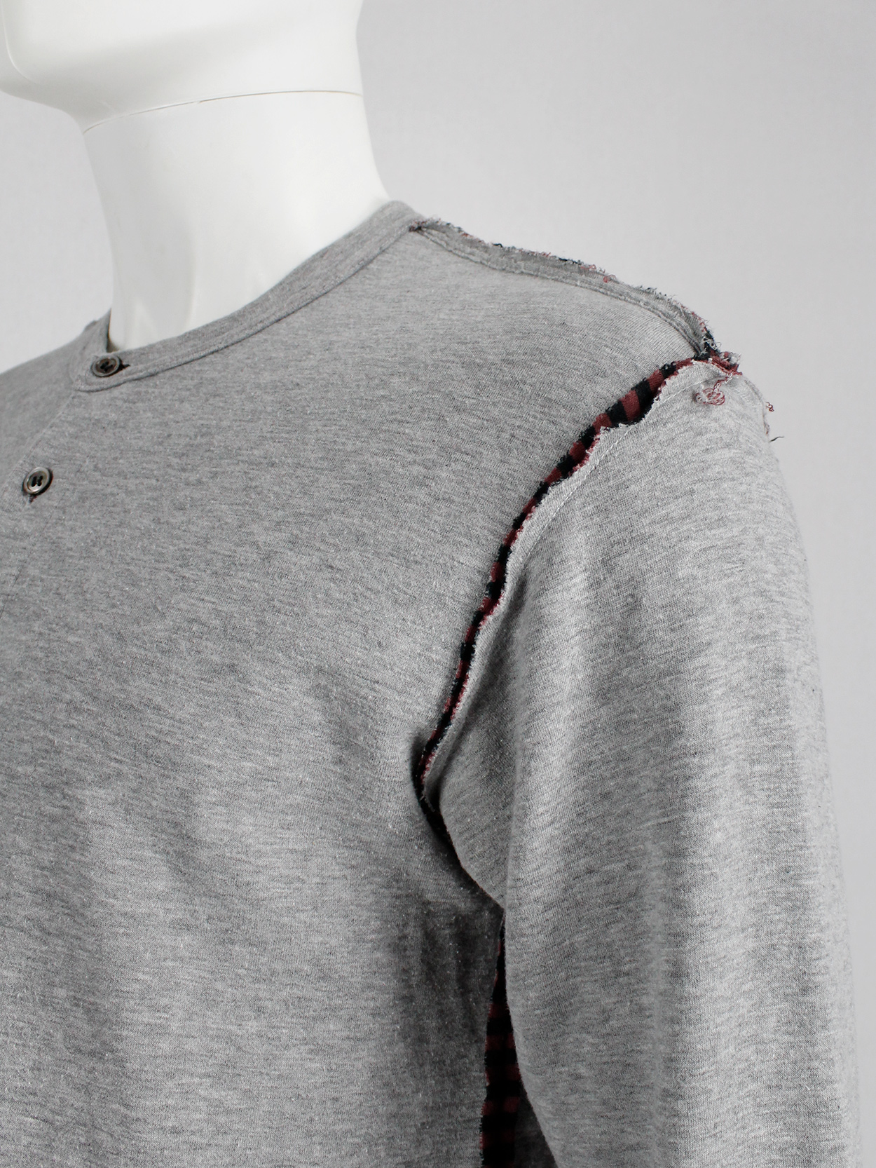 Comme des Garçons Homme grey jumper with inside out seams in 