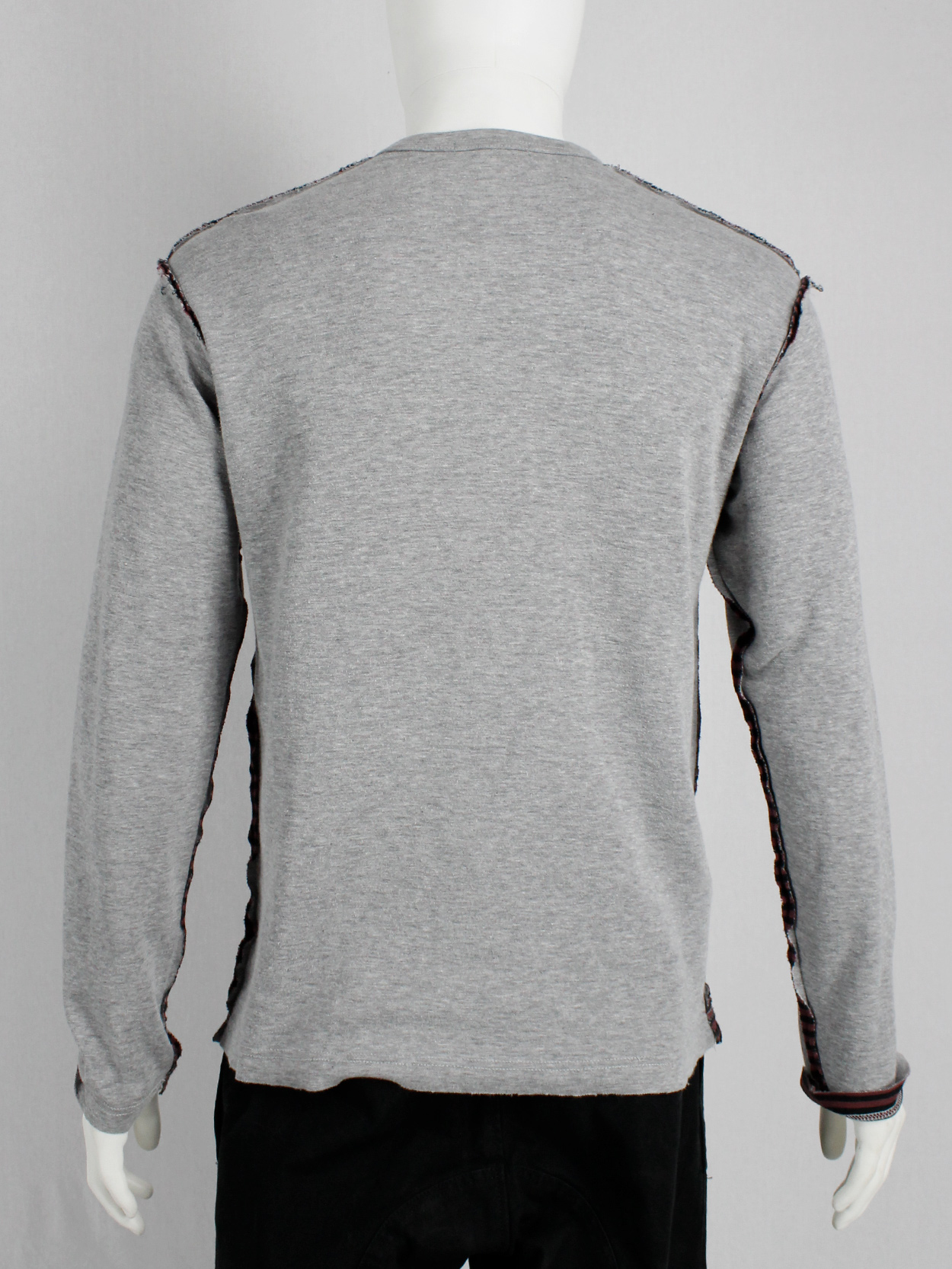 Comme des Garçons Homme grey jumper with inside out seams in 