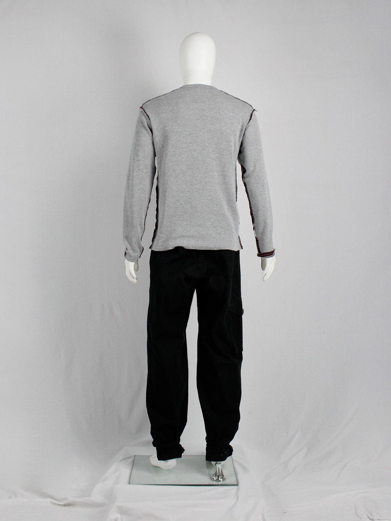 Comme des Garçons Homme grey jumper with inside out seams in 