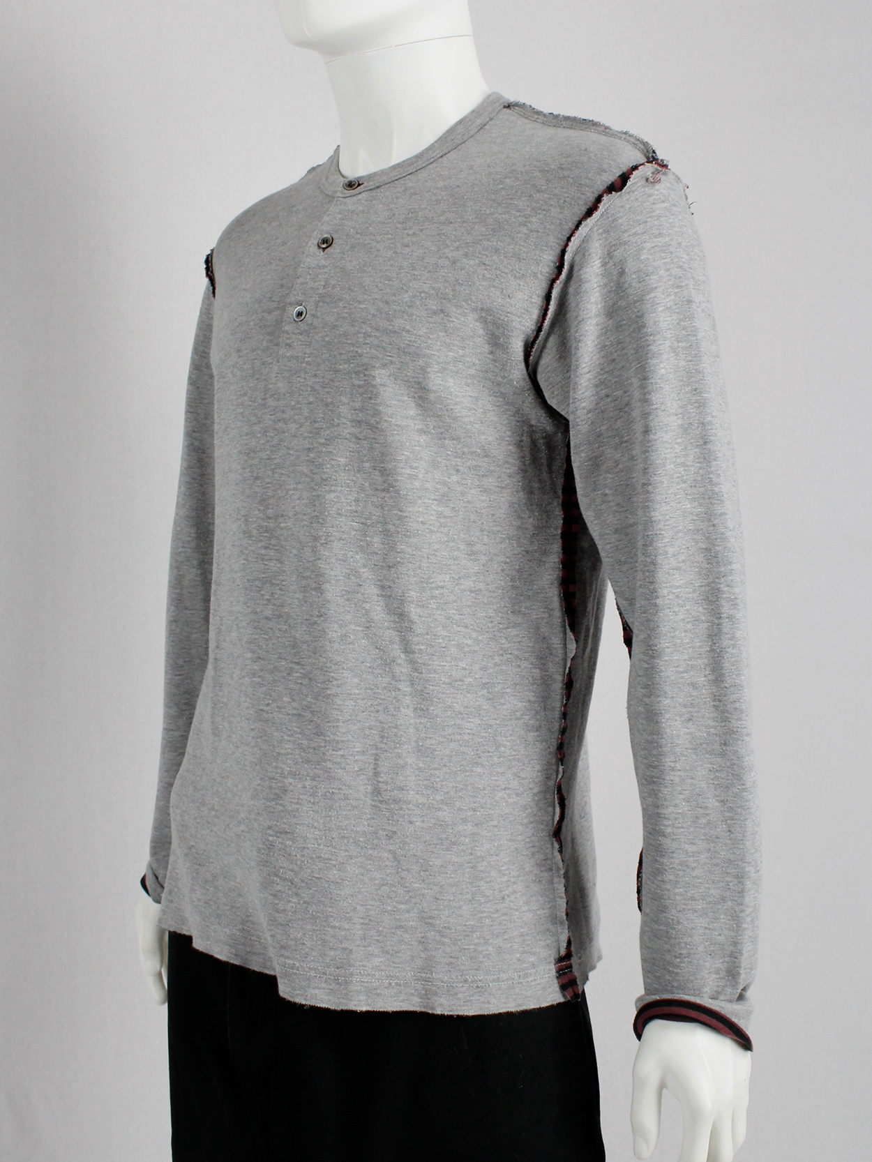 Comme des Garçons Homme grey jumper with inside out seams in