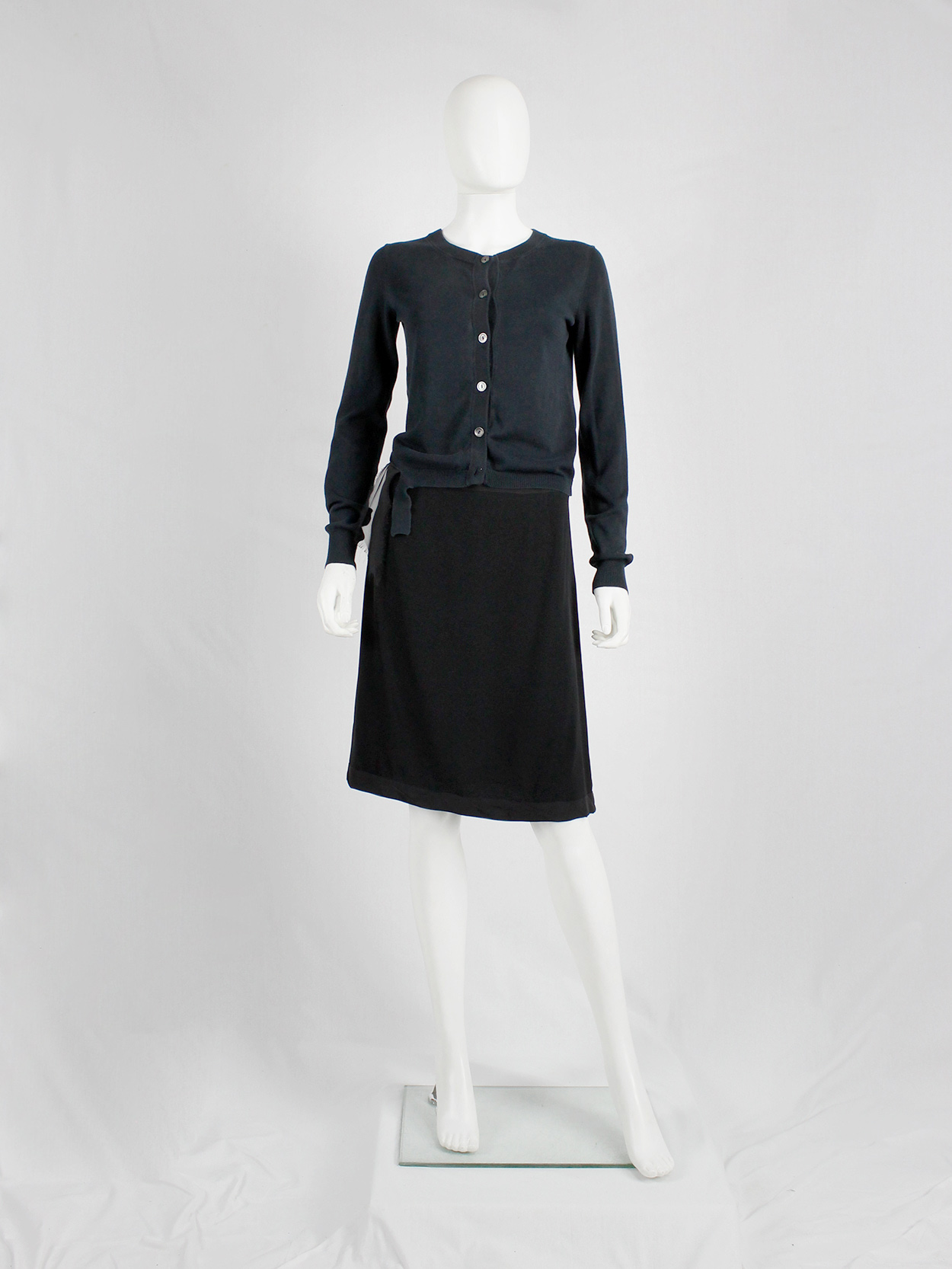 Maison Martin Margiela black cardigan with torn details
