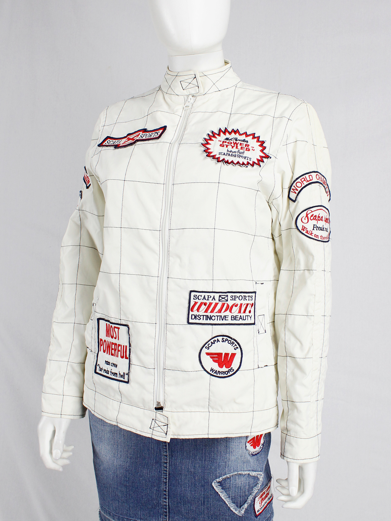 Walter Van Beirendonck for Scapa white 'Formula 1' racing Walter Van Beirendonck for Scapa white 'Formula 1' racing
