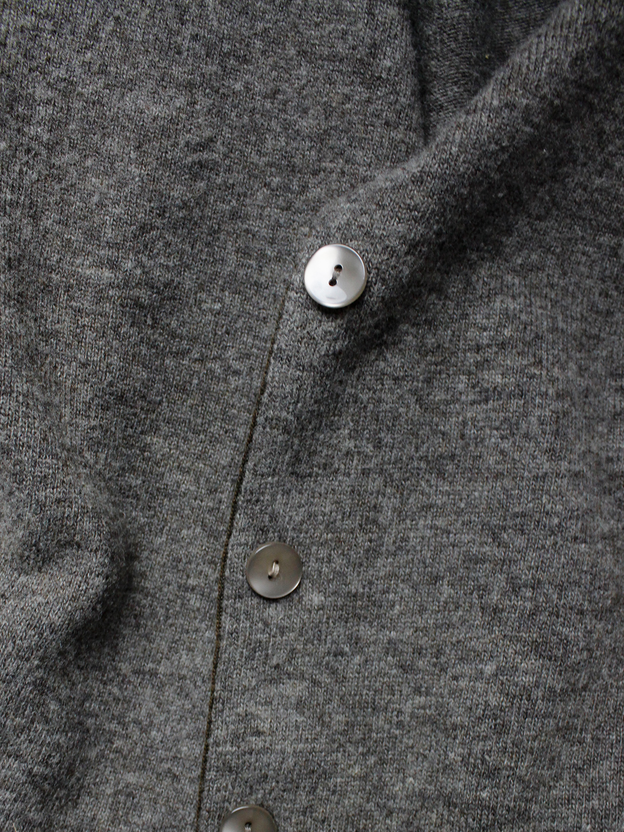 Maison Martin Margiela brown cardigan with round shoulder tuck 