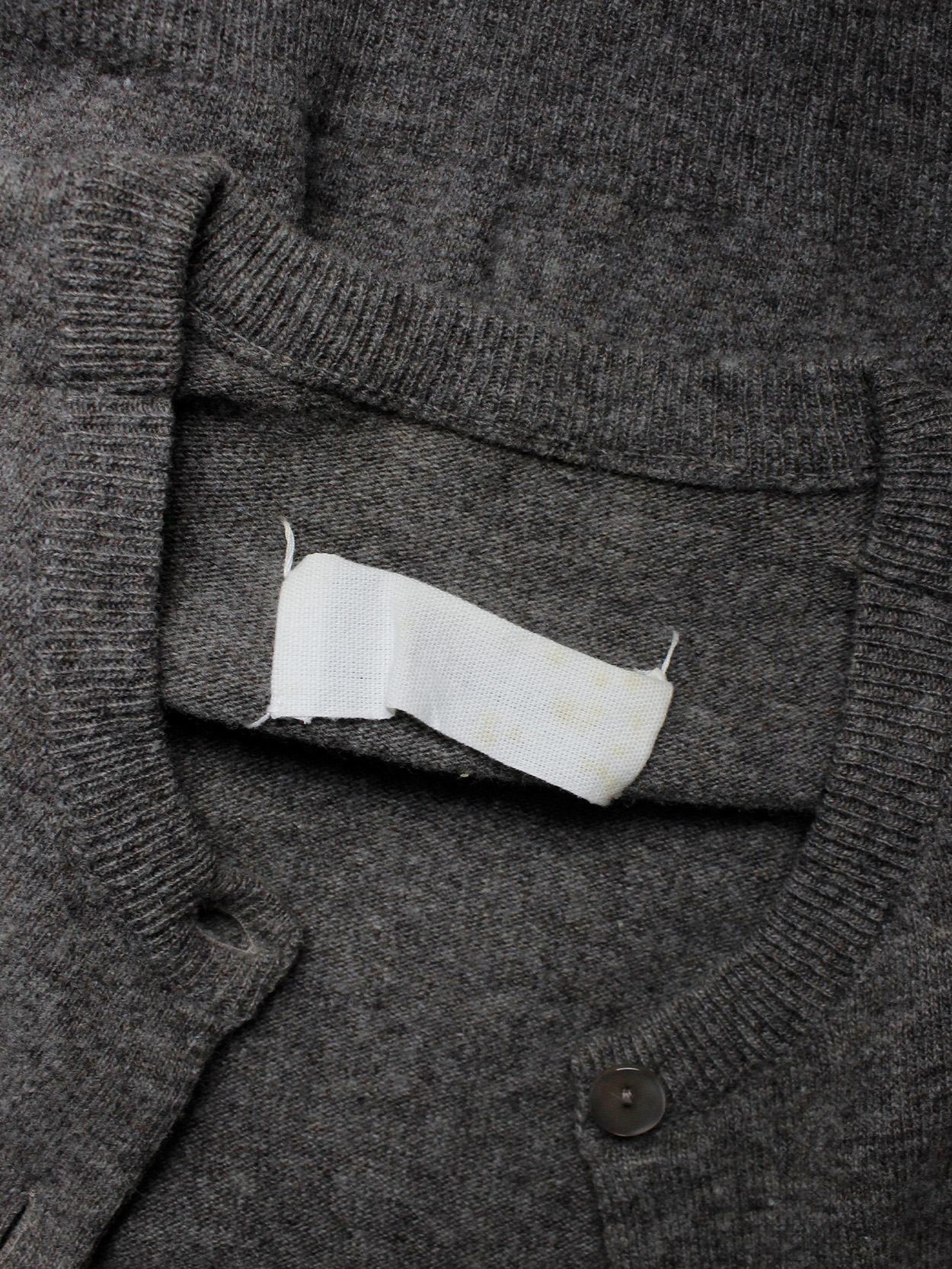 Maison Martin Margiela brown cardigan with round shoulder tuck 