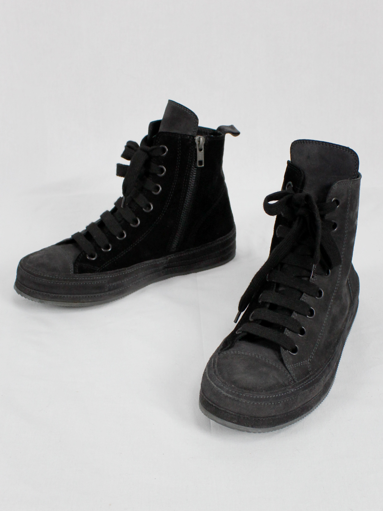 Ann Demeulemeester black and grey two-tone sneakers (37 
