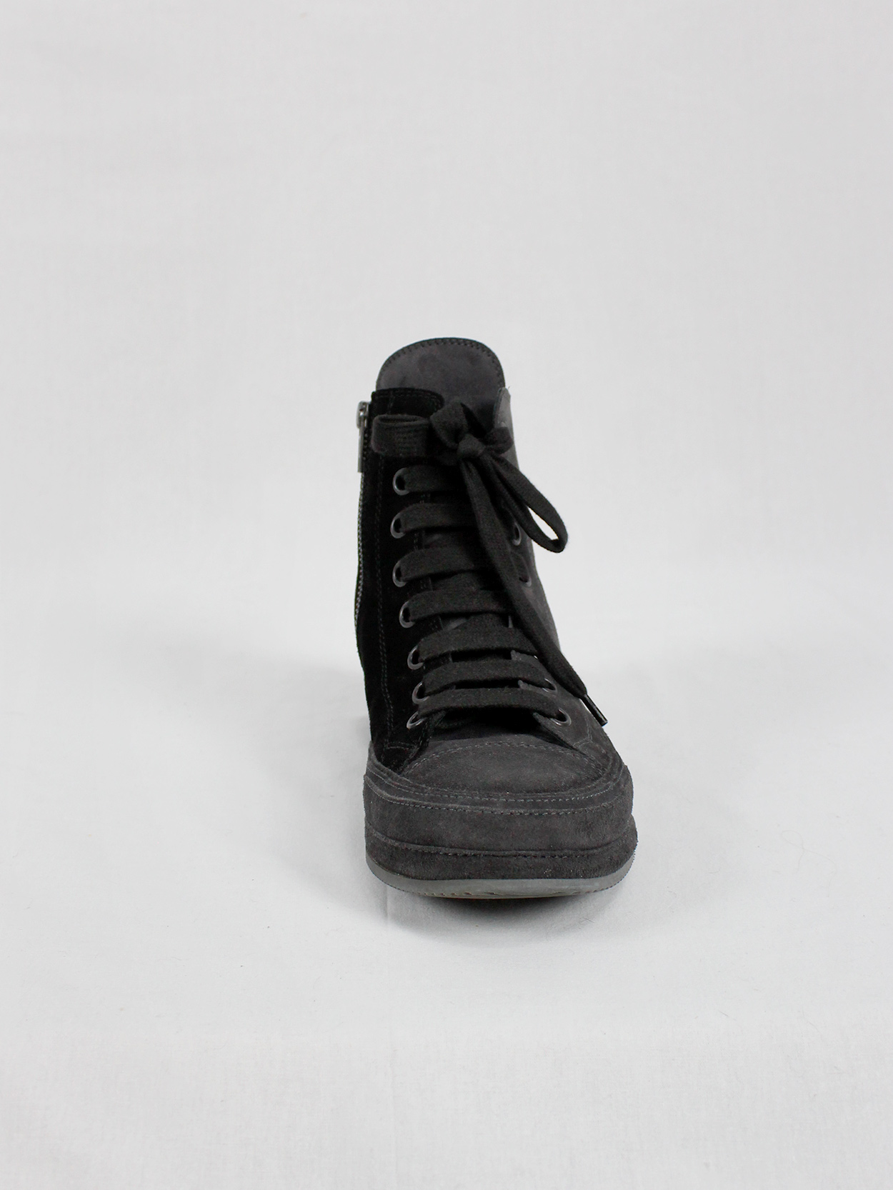 Ann Demeulemeester black and grey two-tone sneakers (37 