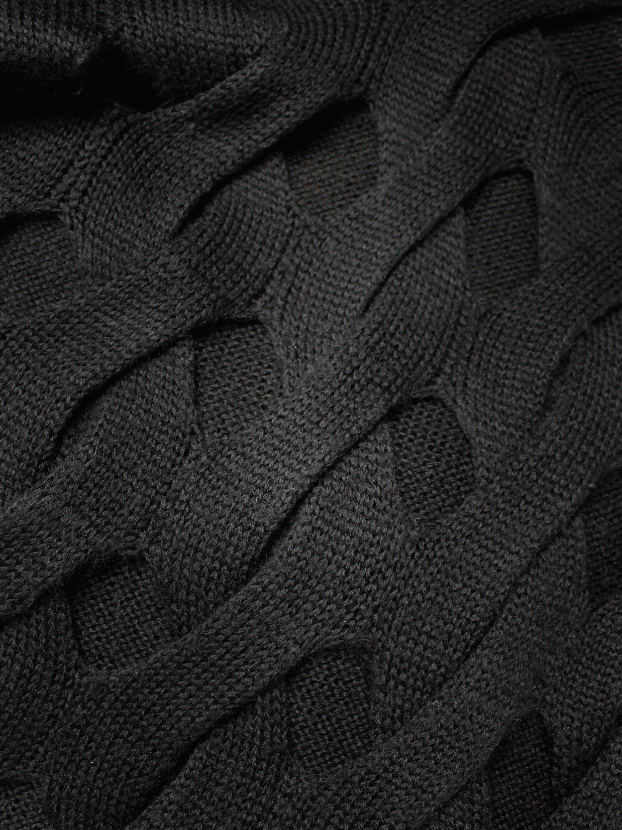 Comme des Garçons black woven jumper with holes — AD 2002 