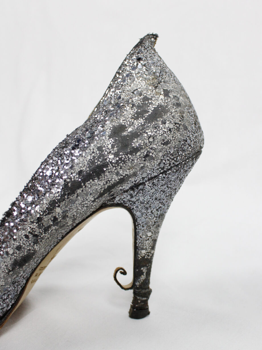 Maison Martin Margiella グリッター パンプス 38 Maison Martin Margiela silver glitter afterparty pumps with