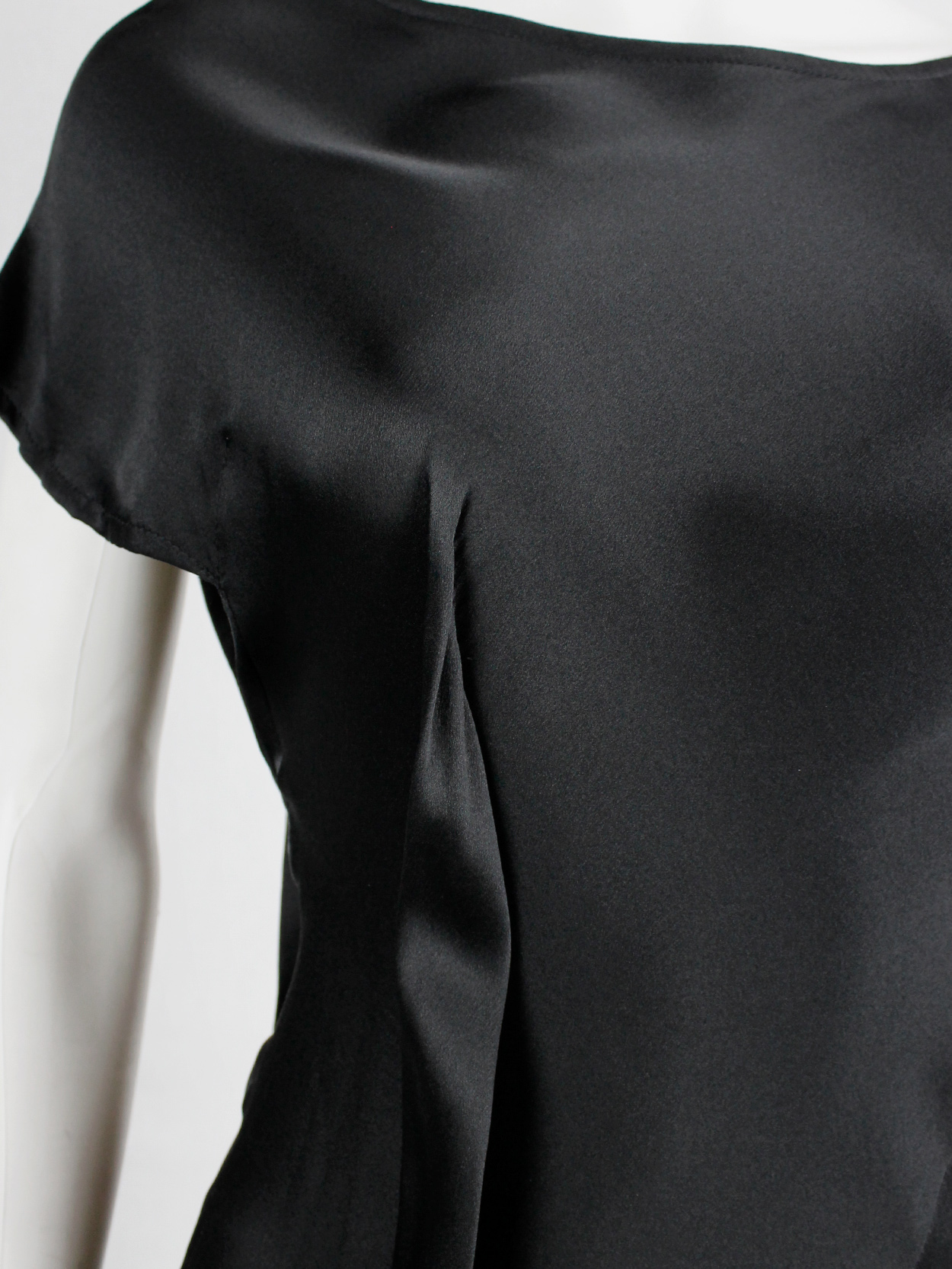 Yohji Yamamoto Noir black asymmetric maxi dress with large outside