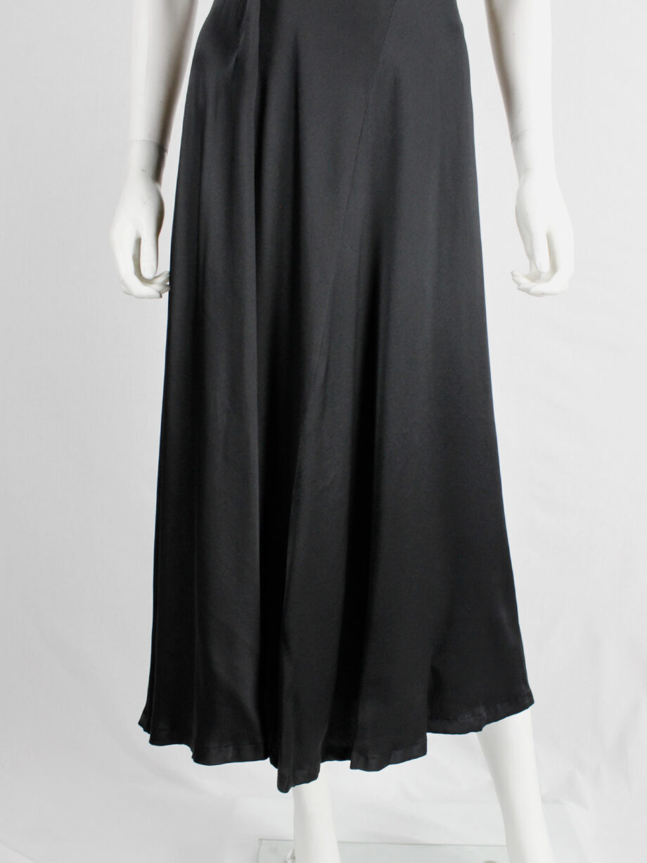 Yohji Yamamoto Noir black asymmetric maxi dress with large outside