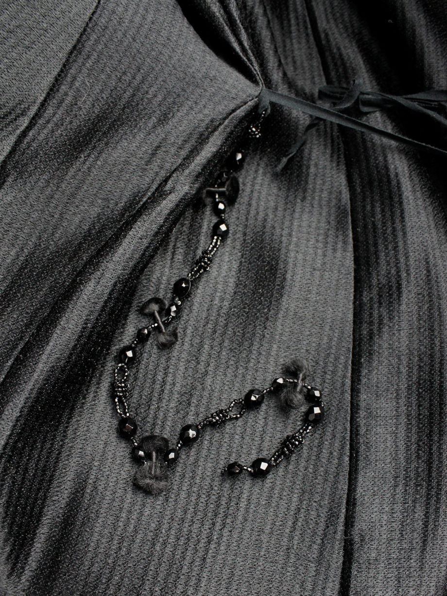 Ann Demeulemeester black jacket with rosary beads and cherub patch fall 2005 (27)