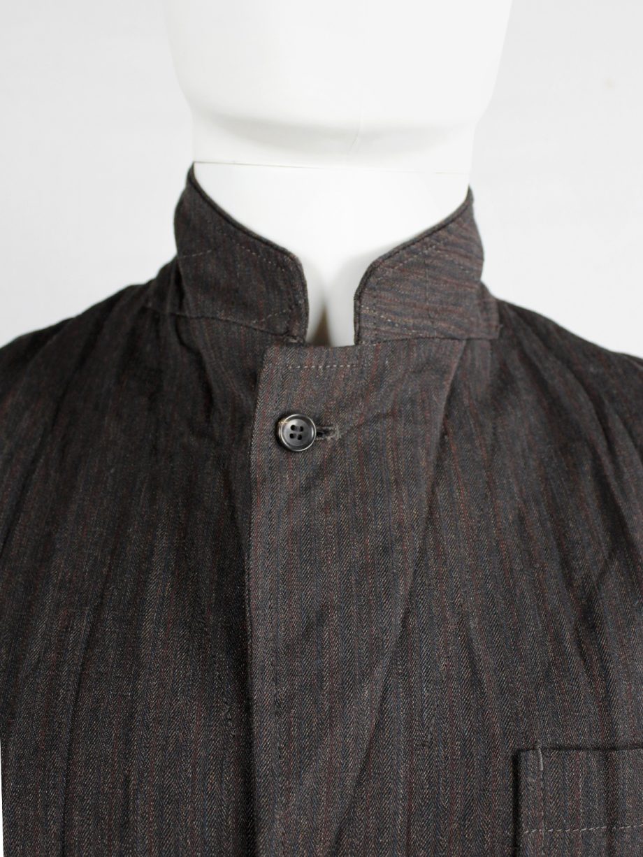 Comme des Garcons Homme brown blazer with pressed accordeon pleats AD 2004 (1)